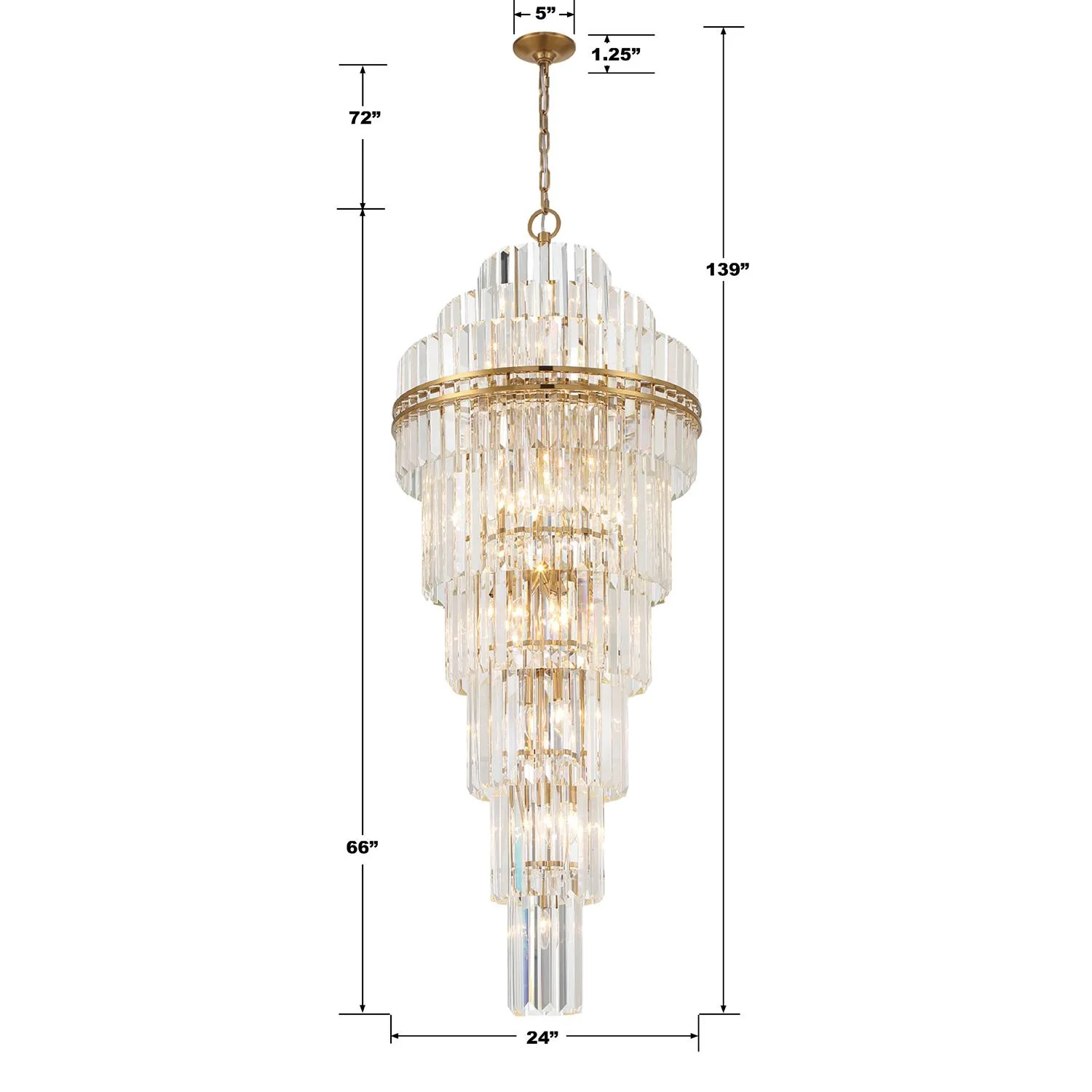 Crystorama Hayes 24'' Aged Brass Chandelier - Image 4