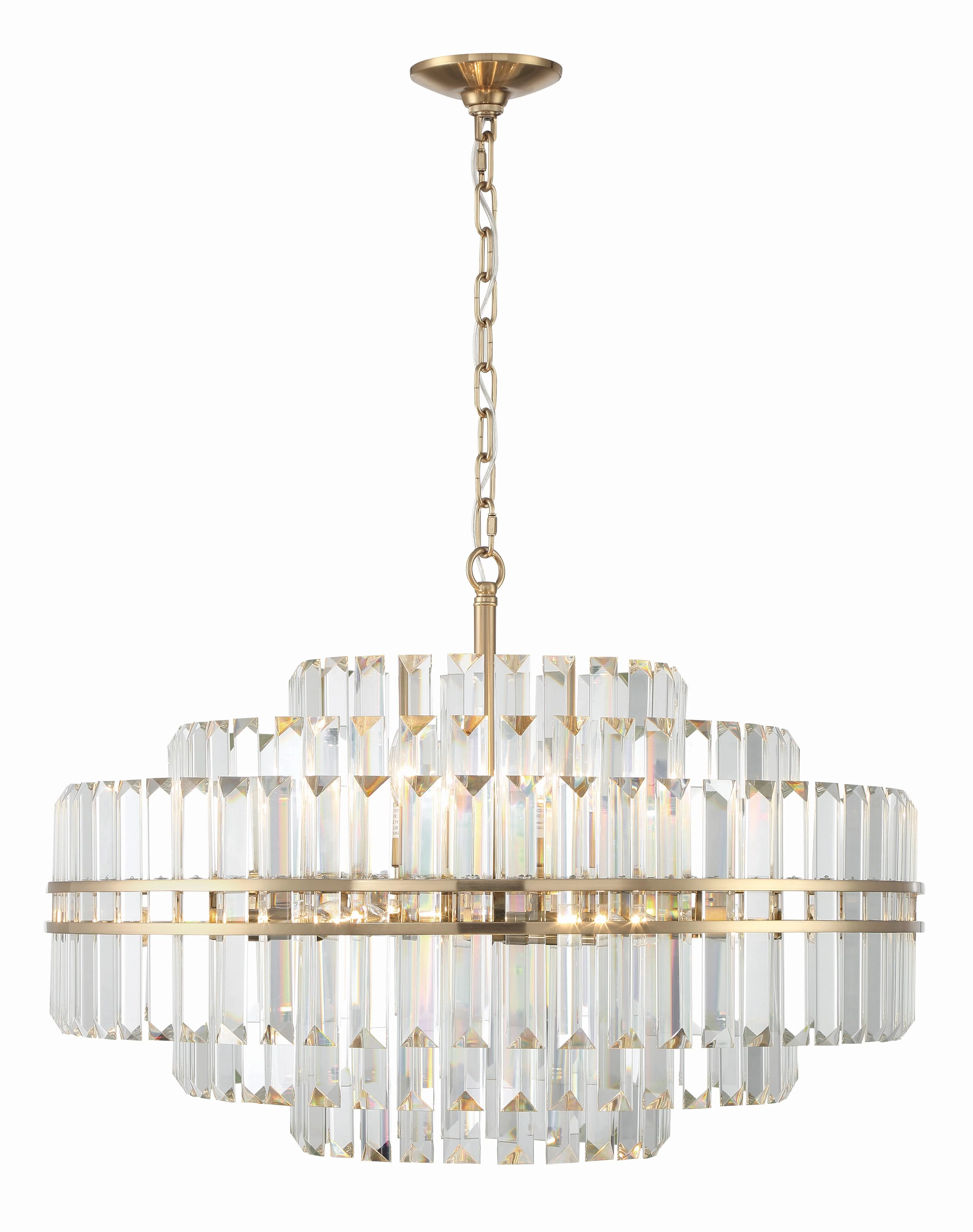 Crystorama Hayes 28'' Aged Brass Chandelier - Image 2