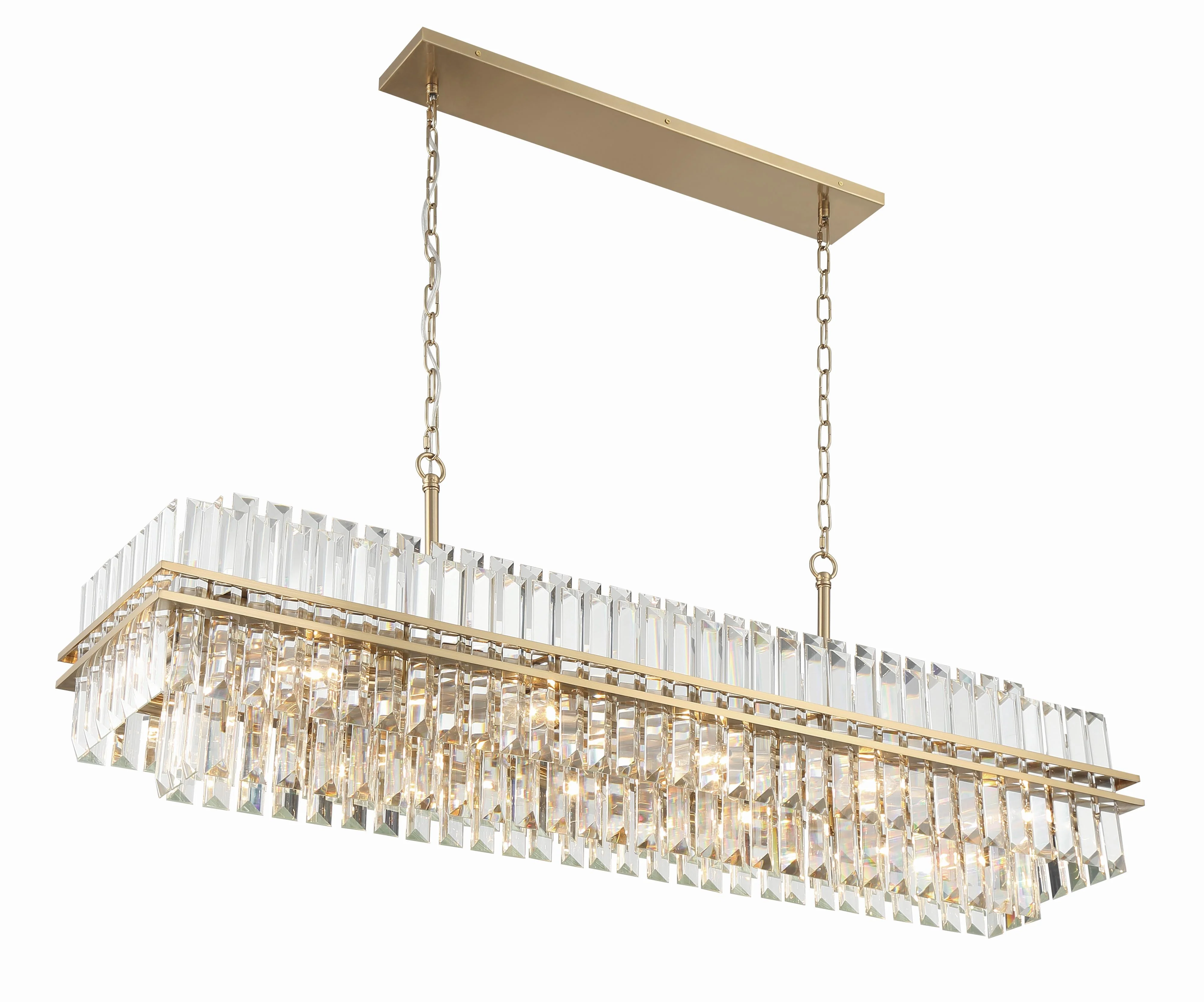 Crystorama Hayes 50'' Aged Brass Linear Chandelier - Image 4