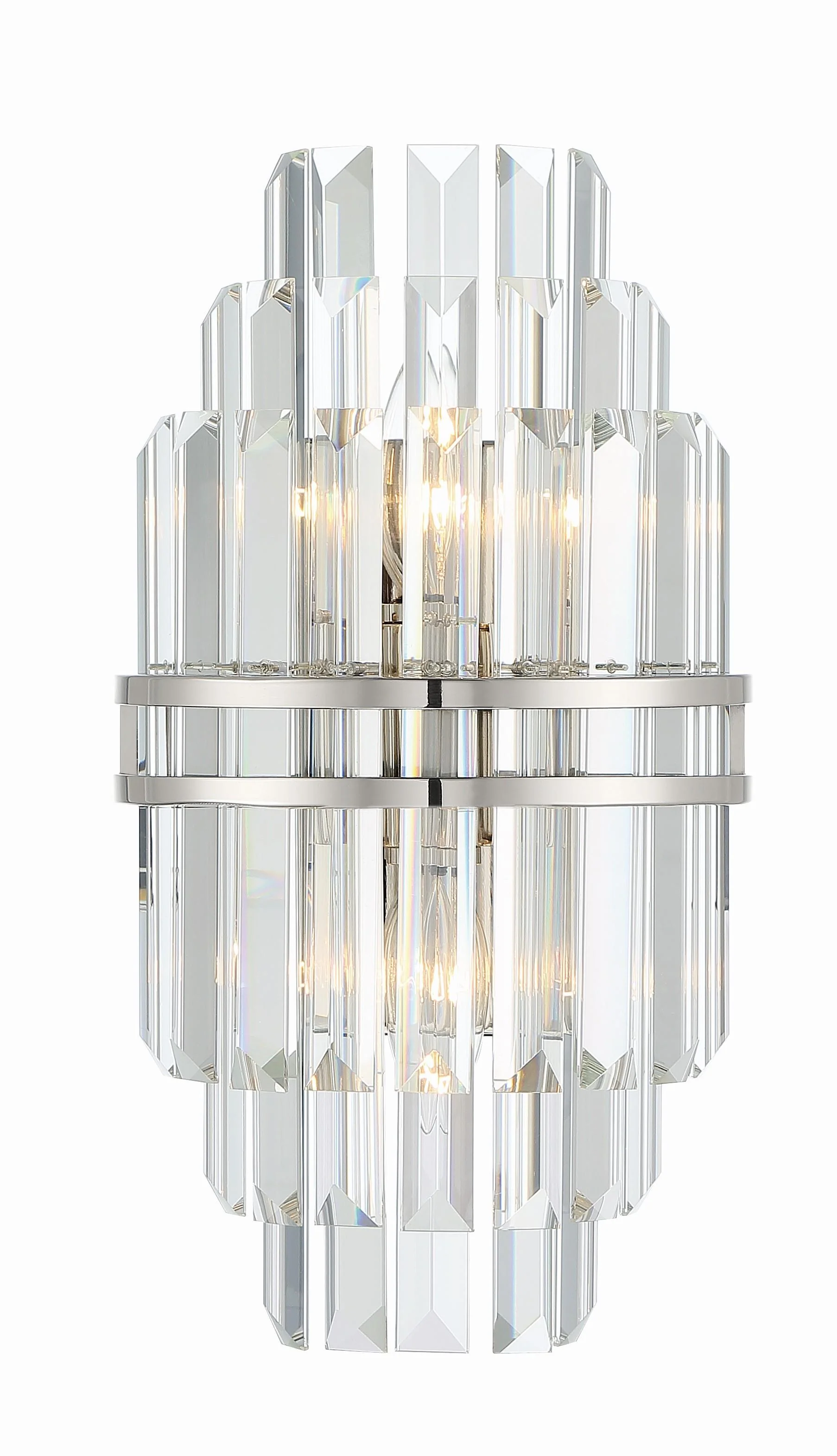 Crystorama Hayes 7.5'' Polished Nickel Sconce
