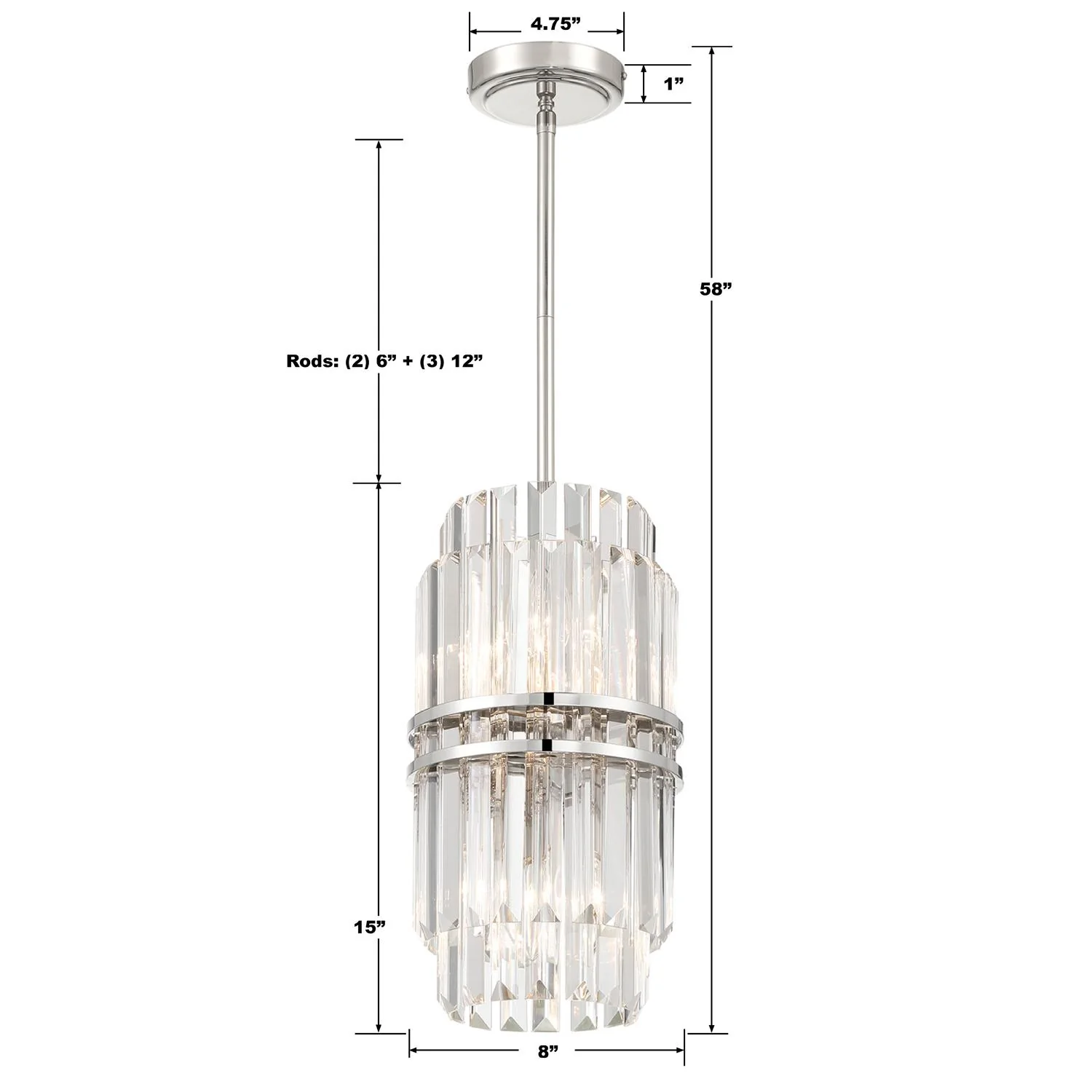 Crystorama Hayes 8'' Polished Nickel Chandelier - Image 5