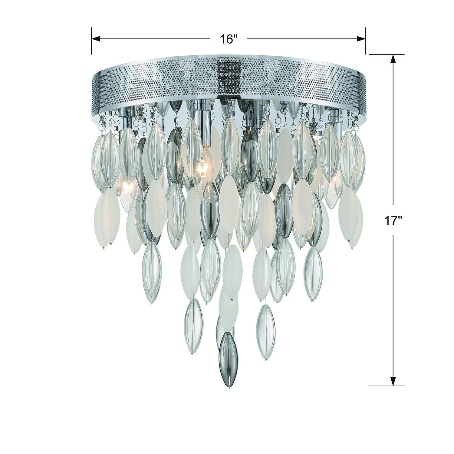 Crystorama Hudson 16'' Polished Chrome Flush Mount - Image 2