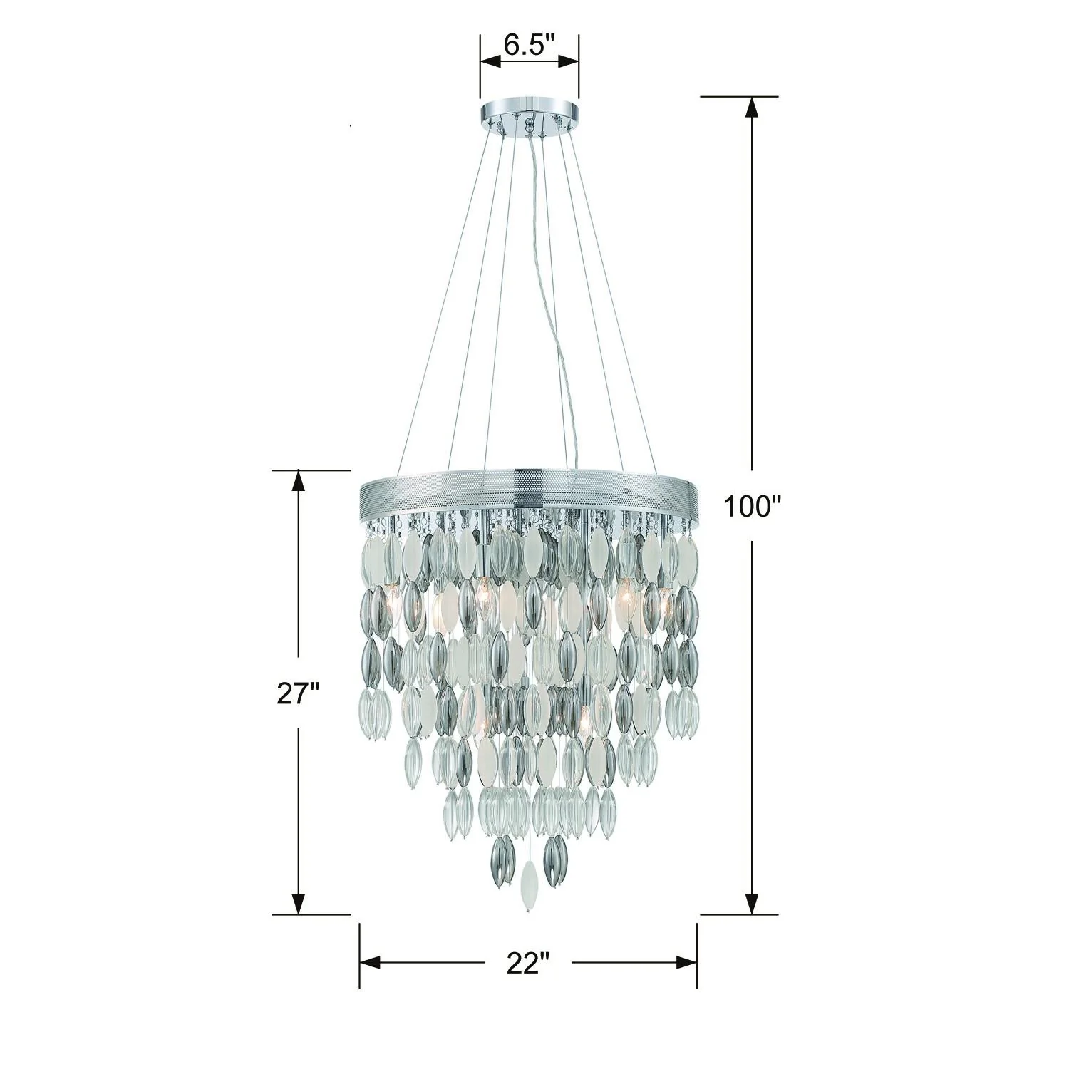 Crystorama Hudson 22'' Polished Chrome Chandelier - Image 2