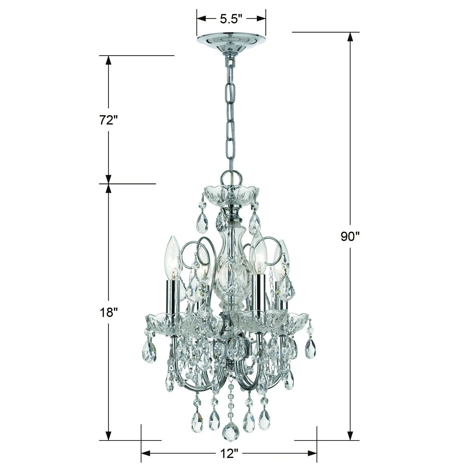 Crystorama Imperial 12'' Swarovski Spectra Crystal Polished Chrome Chandelier - Image 2
