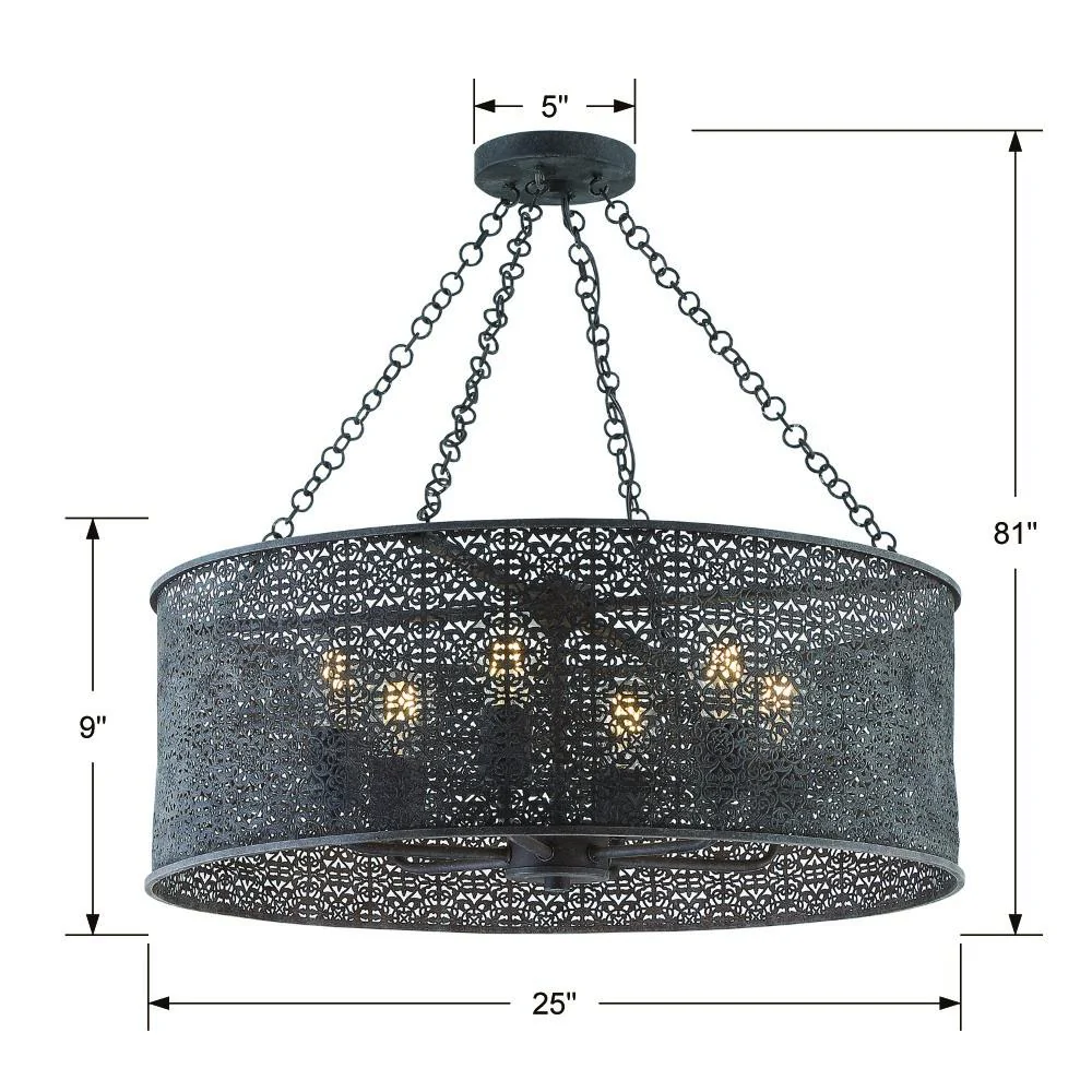 Crystorama Jasmine 25'' Forged Bronze Chandelier - Image 2