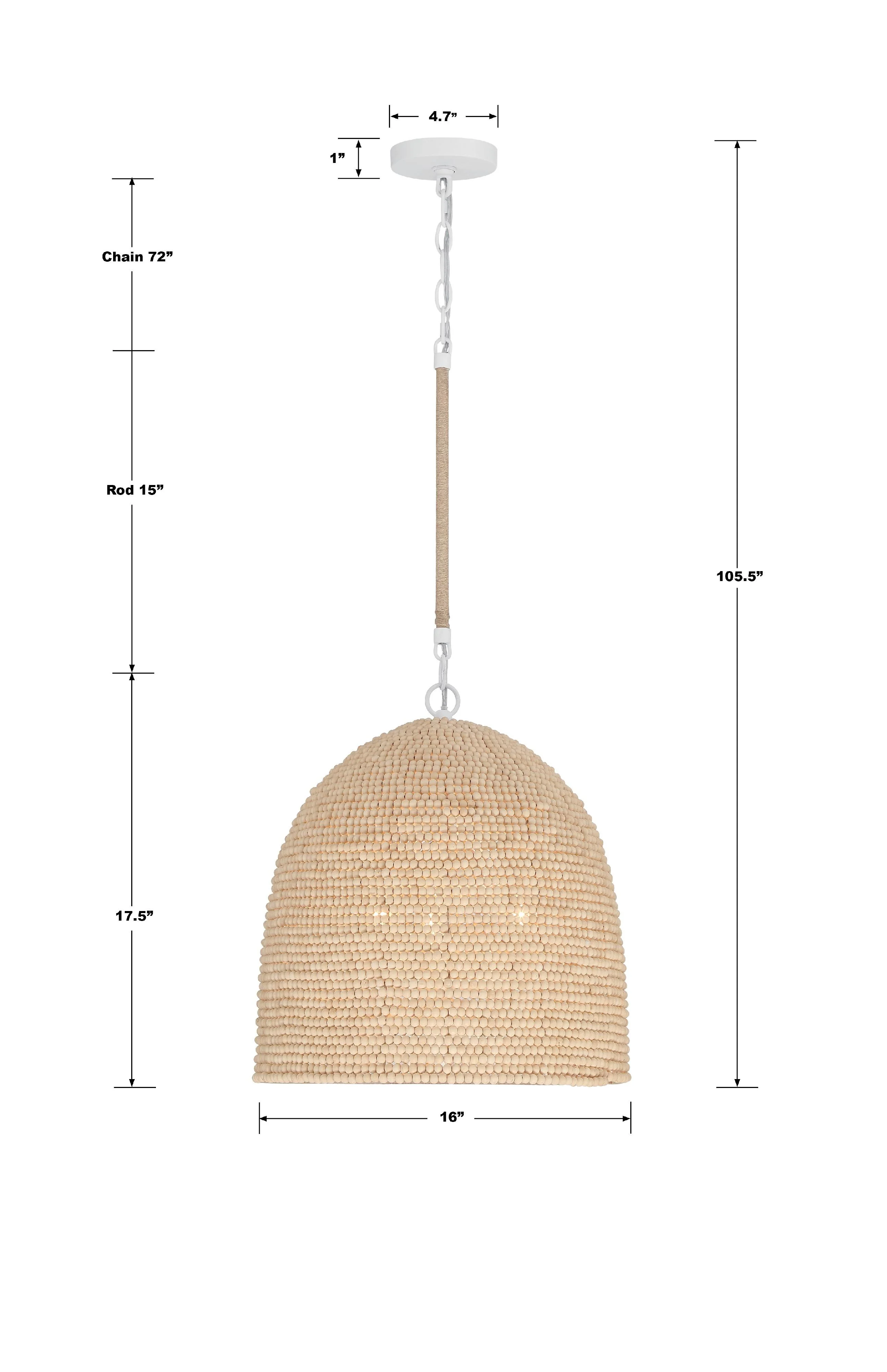 Crystorama Jasper 16'' Matte White Pendant - Image 6