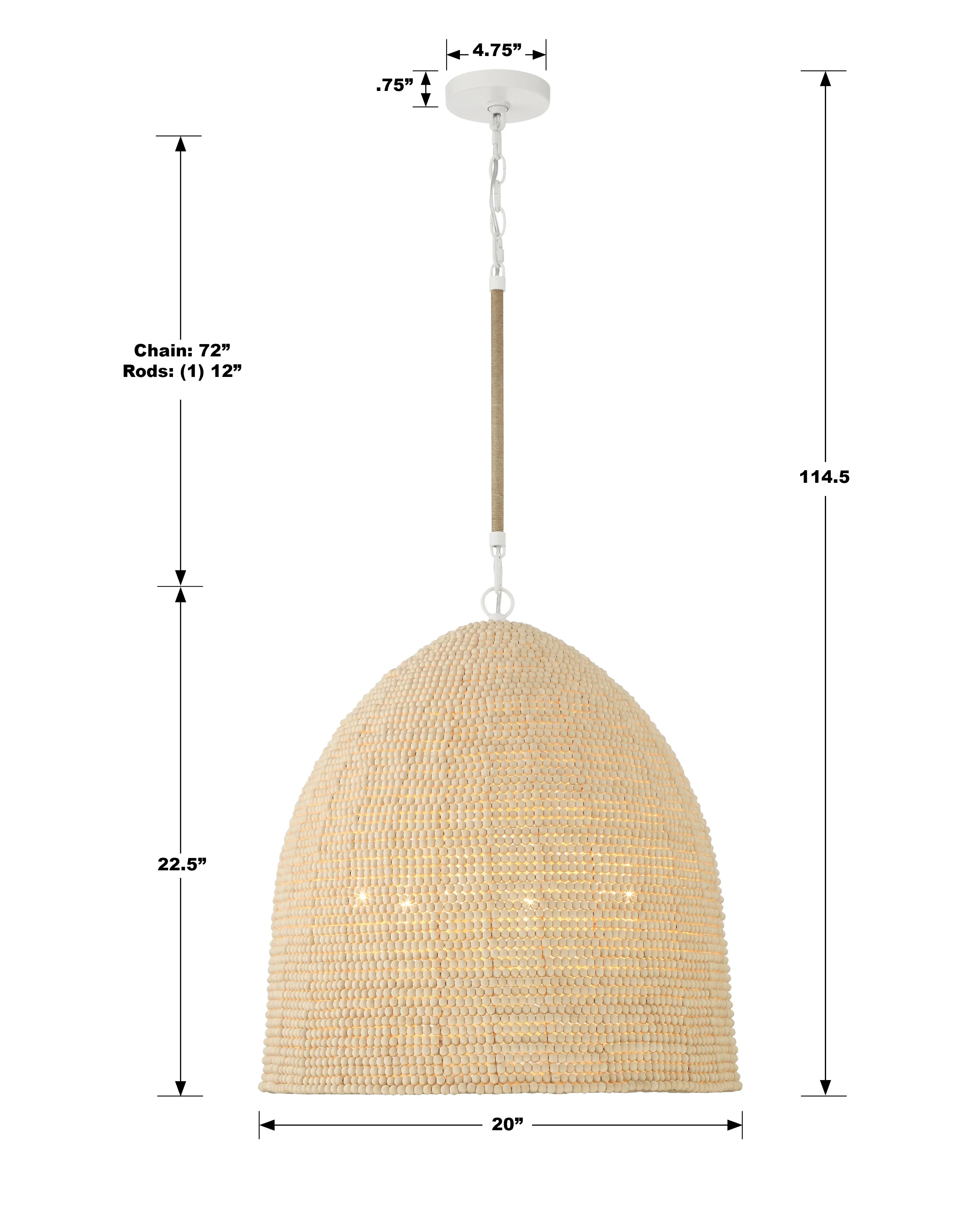 Crystorama Jasper 20'' Matte White Pendant - Image 7