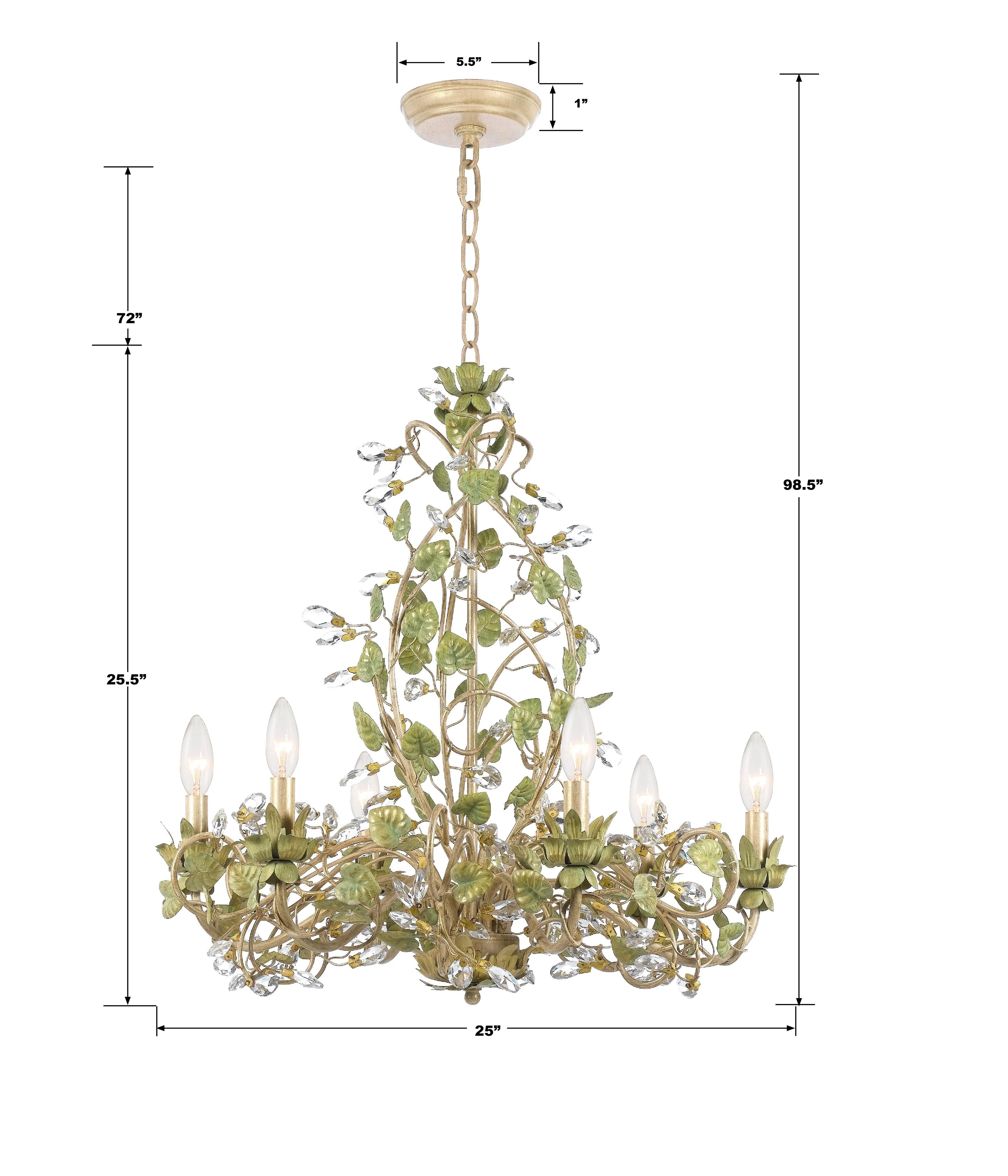 Crystorama Josie 25'' Champagne Green Tea Chandelier - Image 2