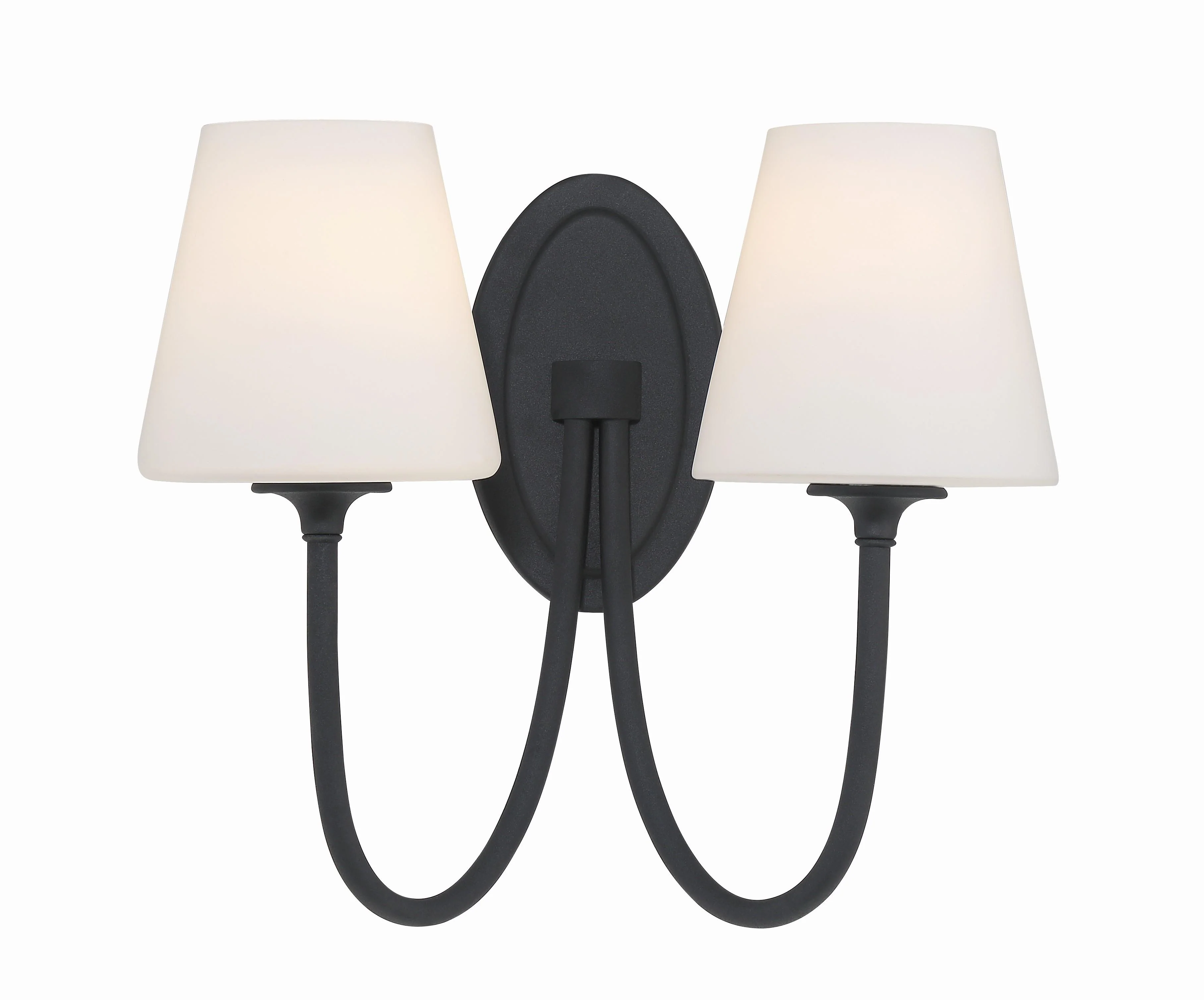 Crystorama Juno 15'' Black Forged Sconce