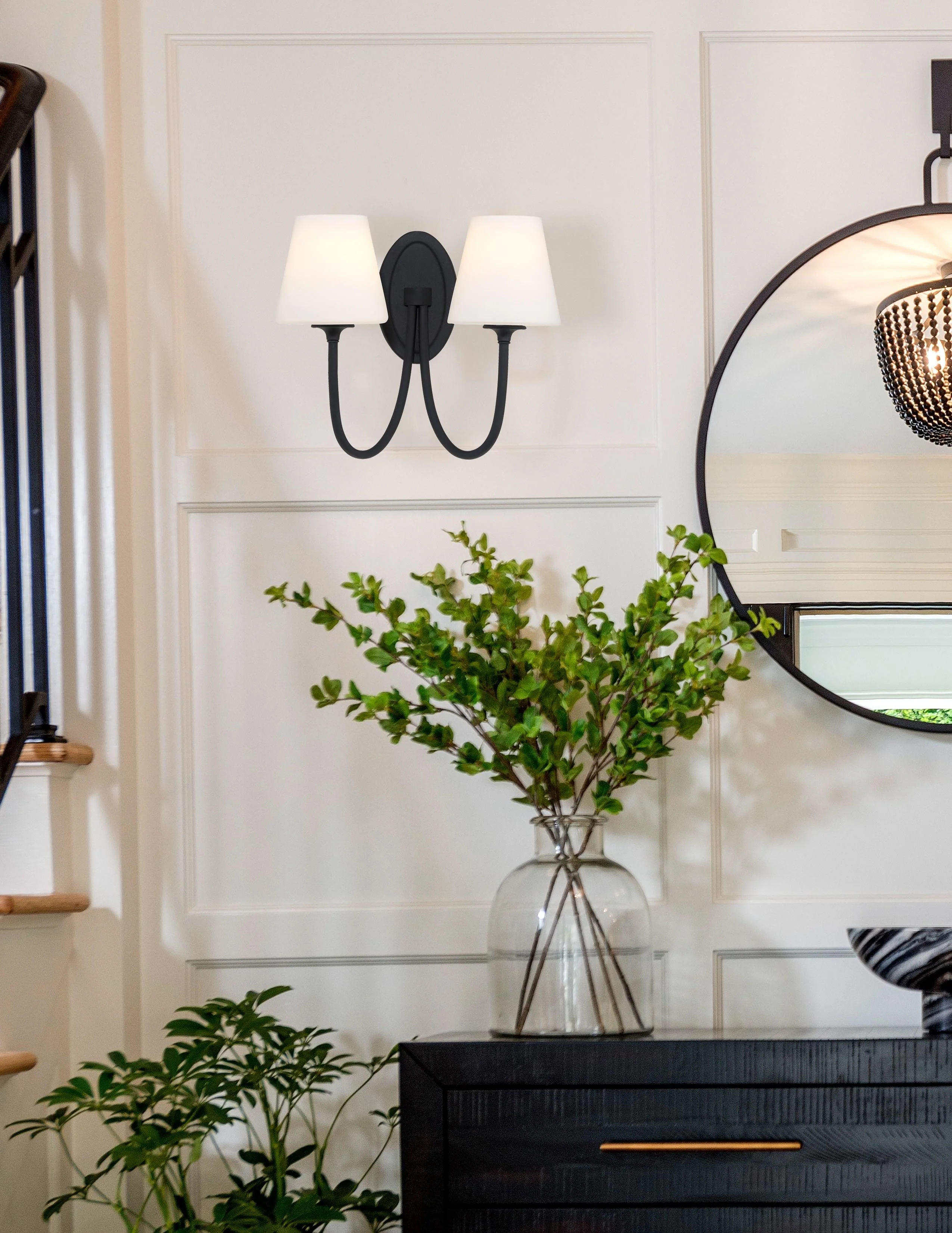 Crystorama Juno 15'' Black Forged Sconce - Image 7