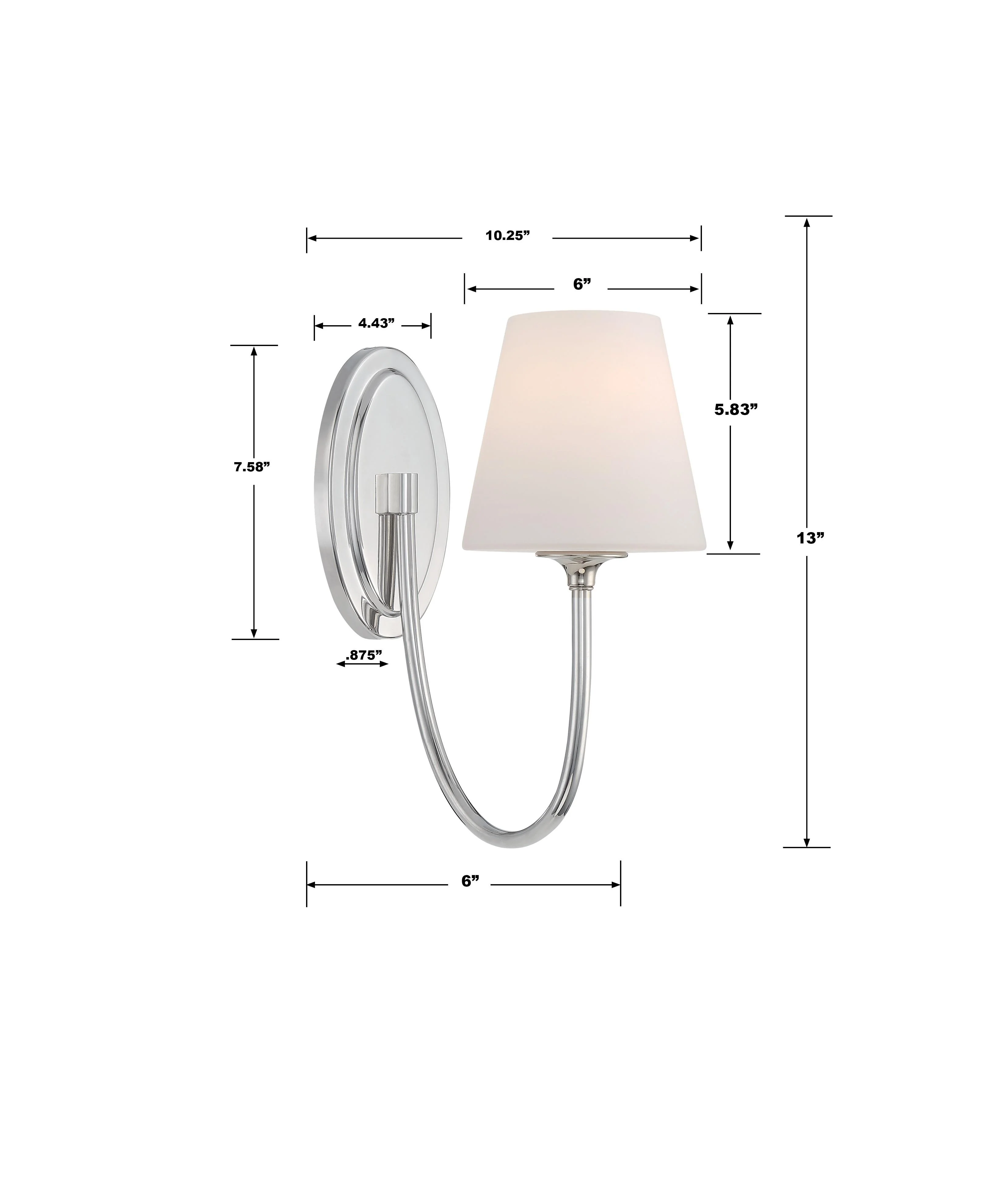 Crystorama Juno 6'' Polished Nickel Sconce - Image 5
