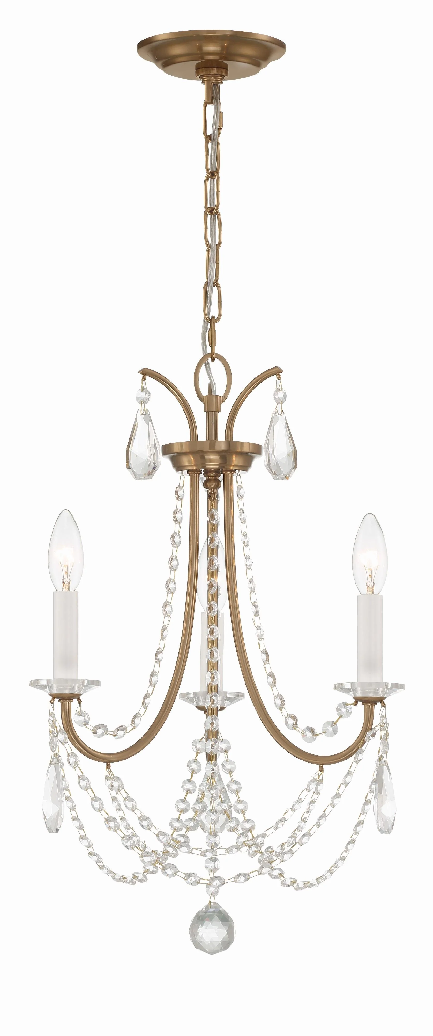 Crystorama Karrington 14'' Aged Brass Chandelier