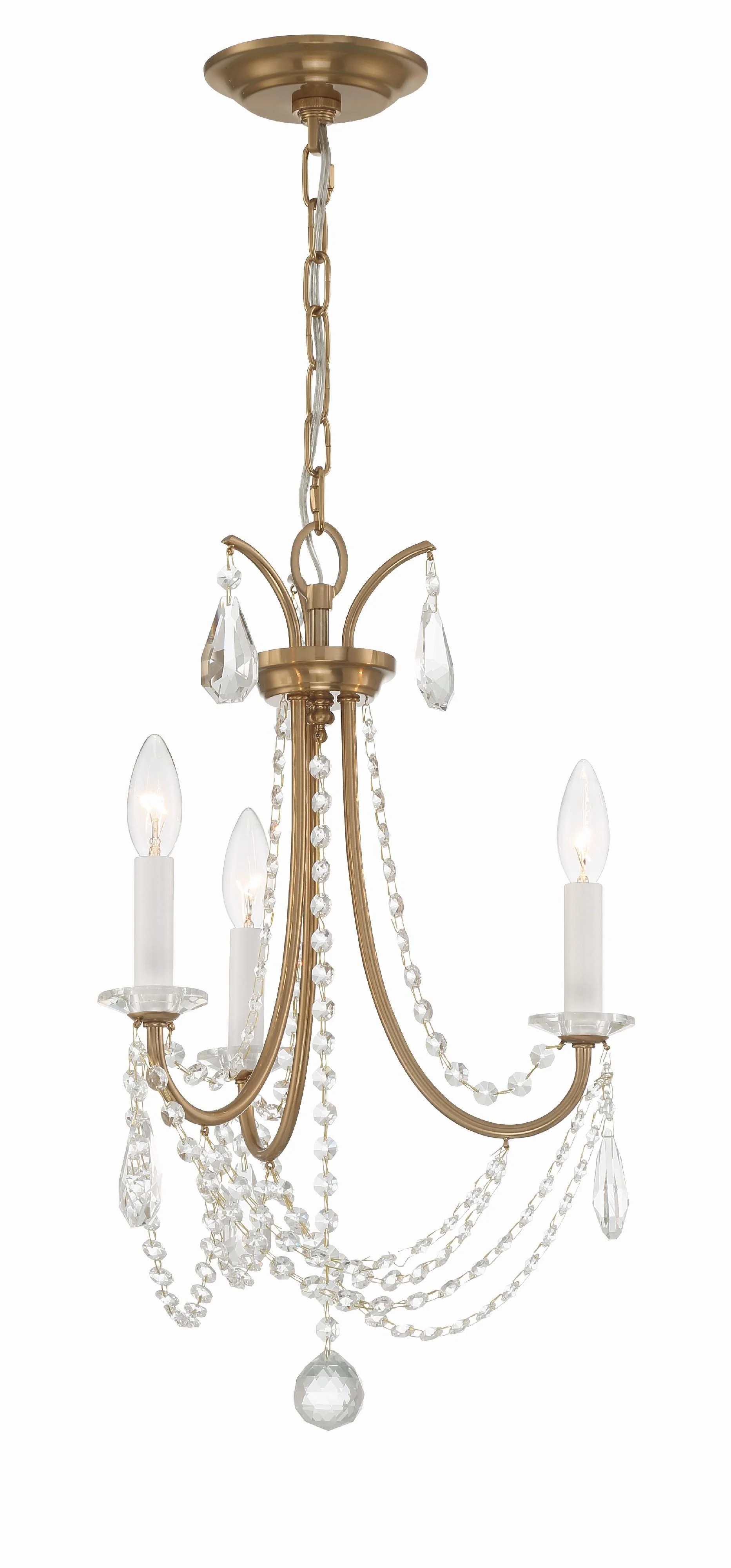Crystorama Karrington 14'' Aged Brass Chandelier - Image 3