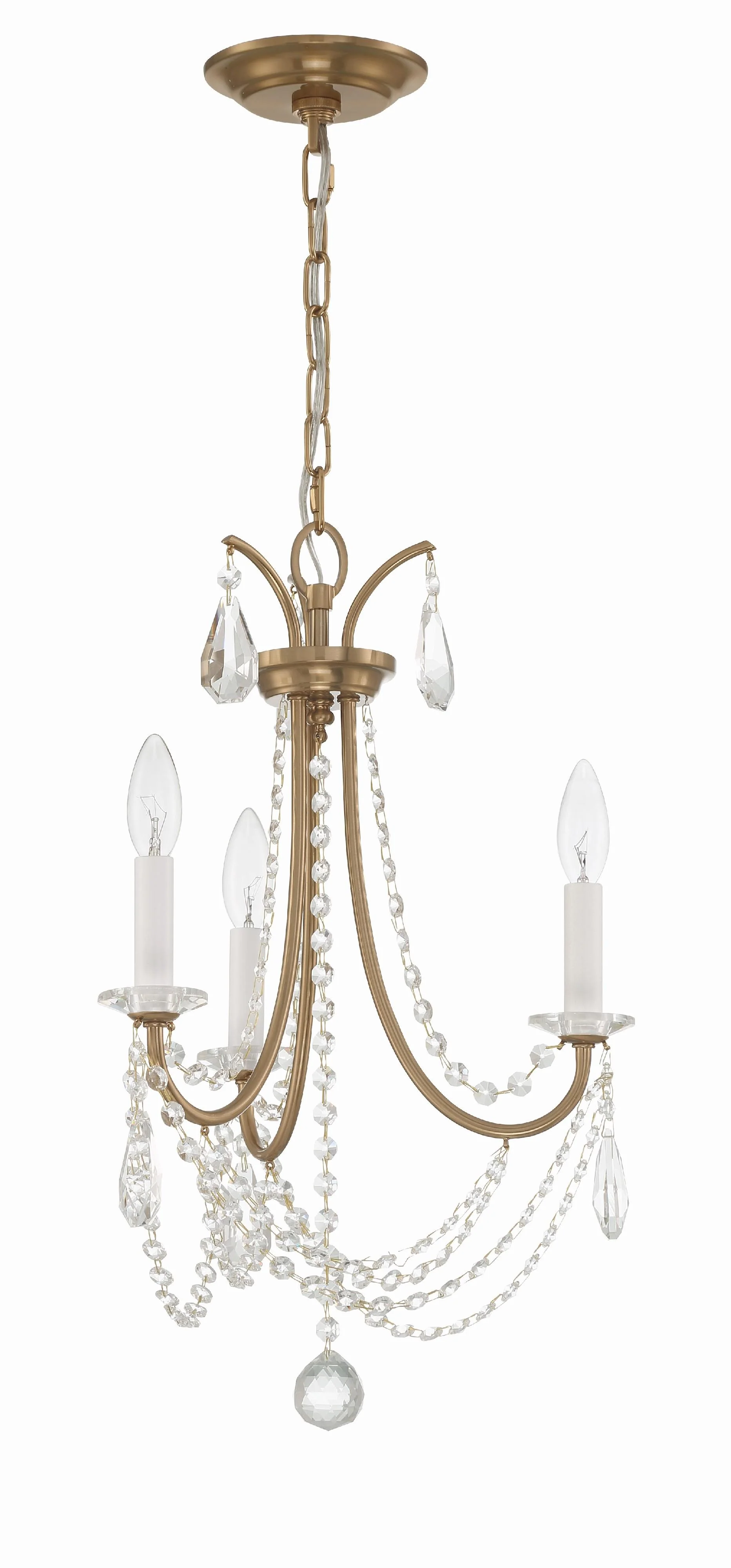 Crystorama Karrington 14'' Aged Brass Chandelier - Image 4