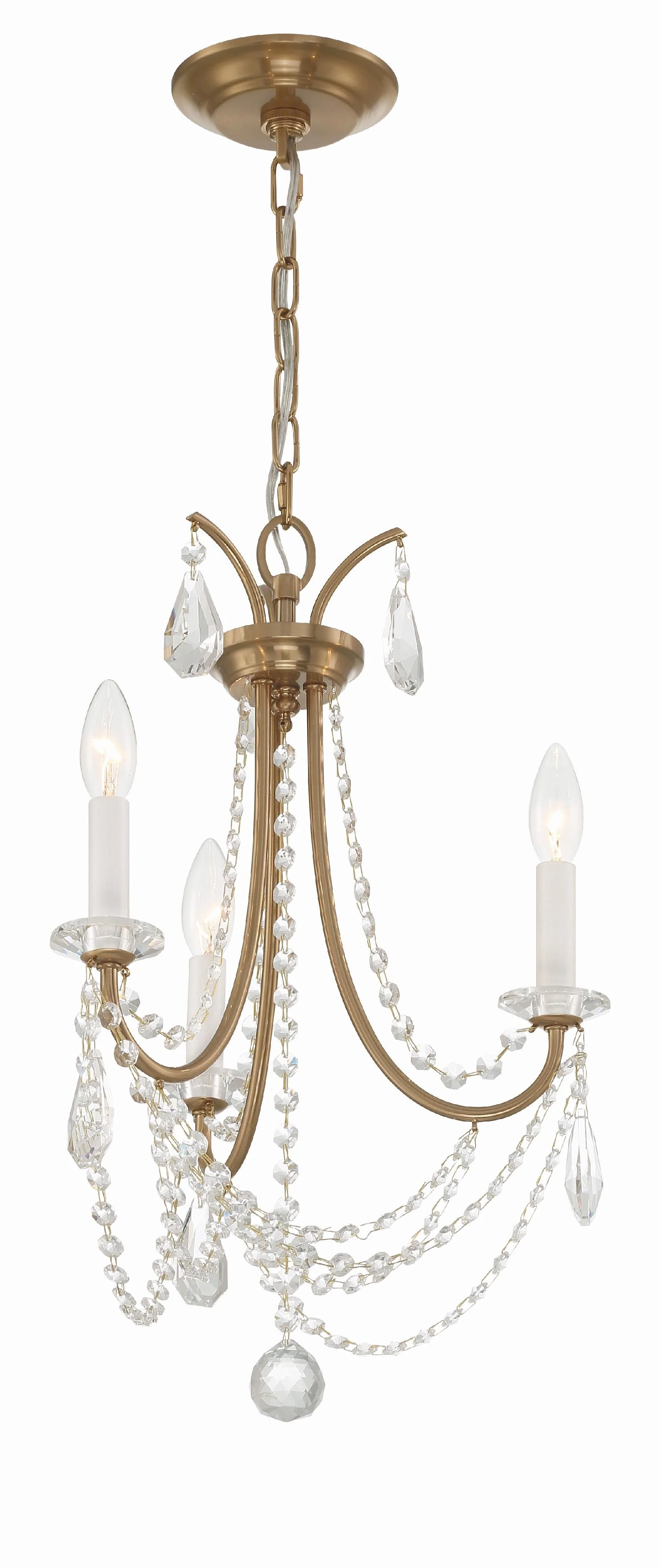 Crystorama Karrington 14'' Aged Brass Chandelier - Image 5