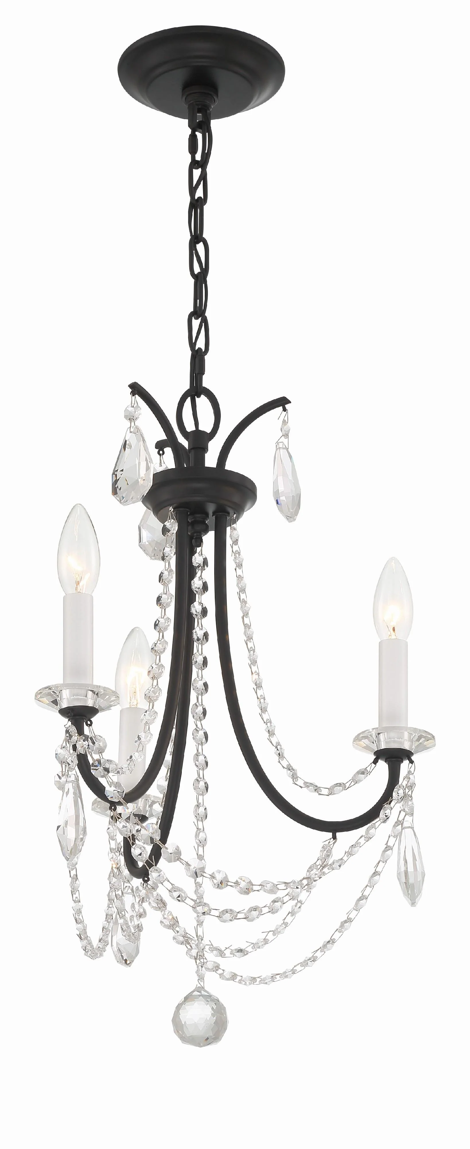 Crystorama Karrington 14'' Matte Black Chandelier - Image 4