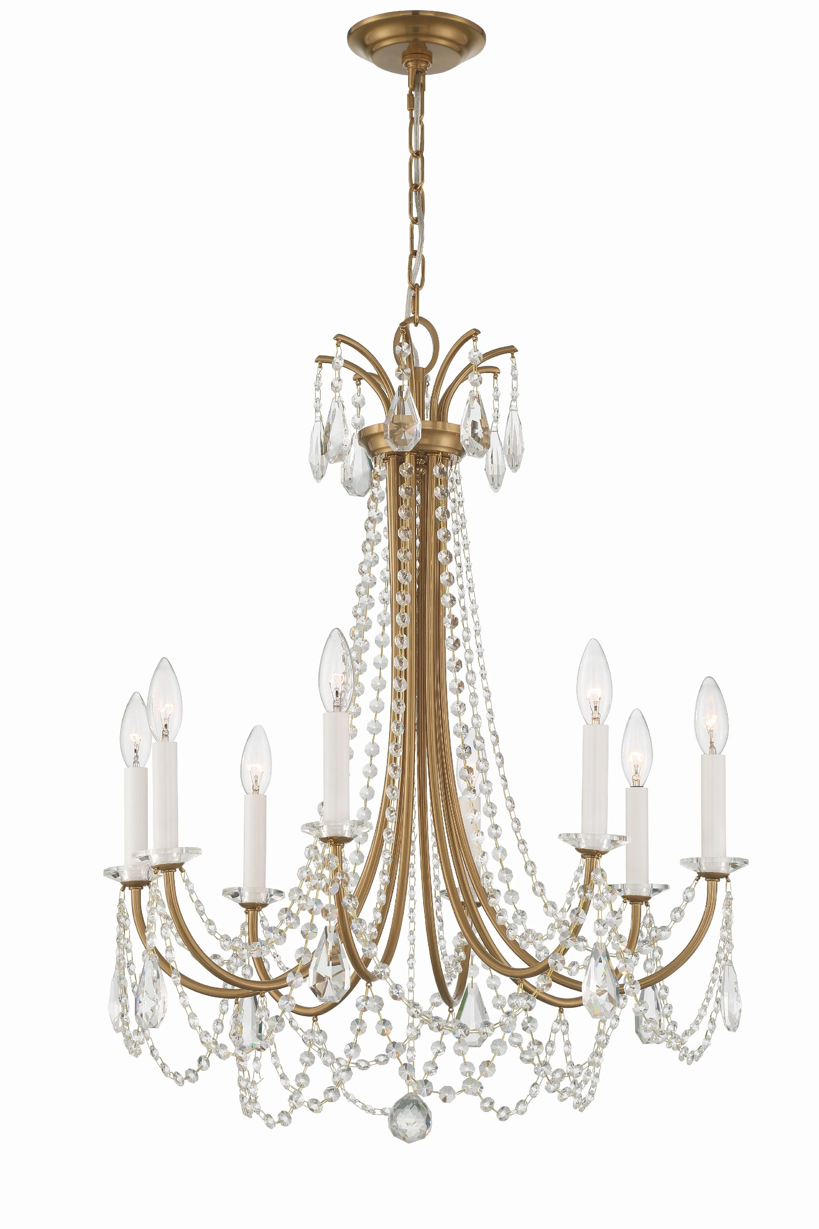 Crystorama Karrington 26'' Aged Brass Chandelier