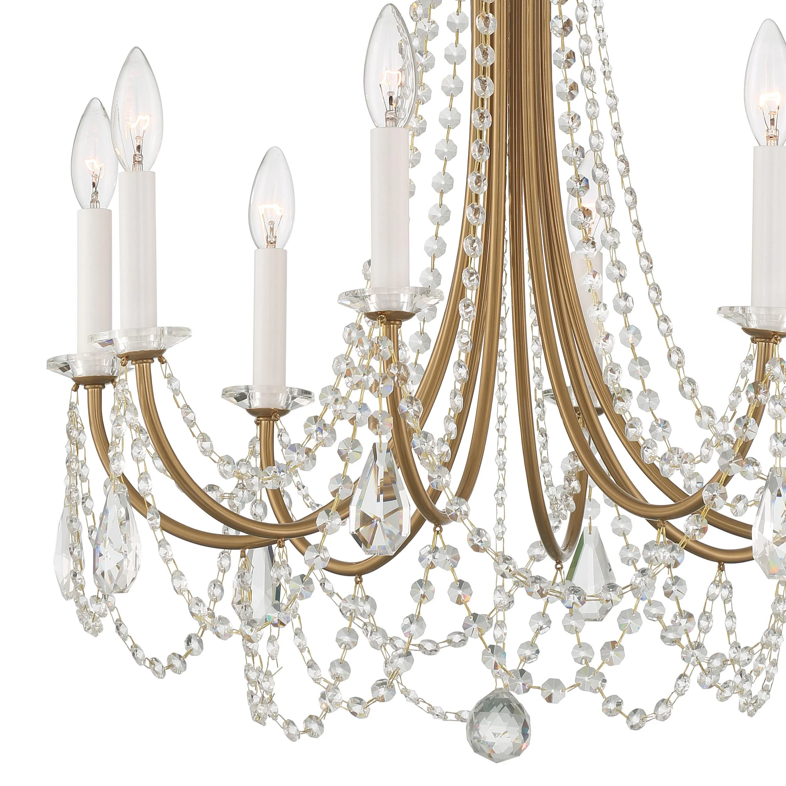 Crystorama Karrington 26'' Aged Brass Chandelier - Image 2