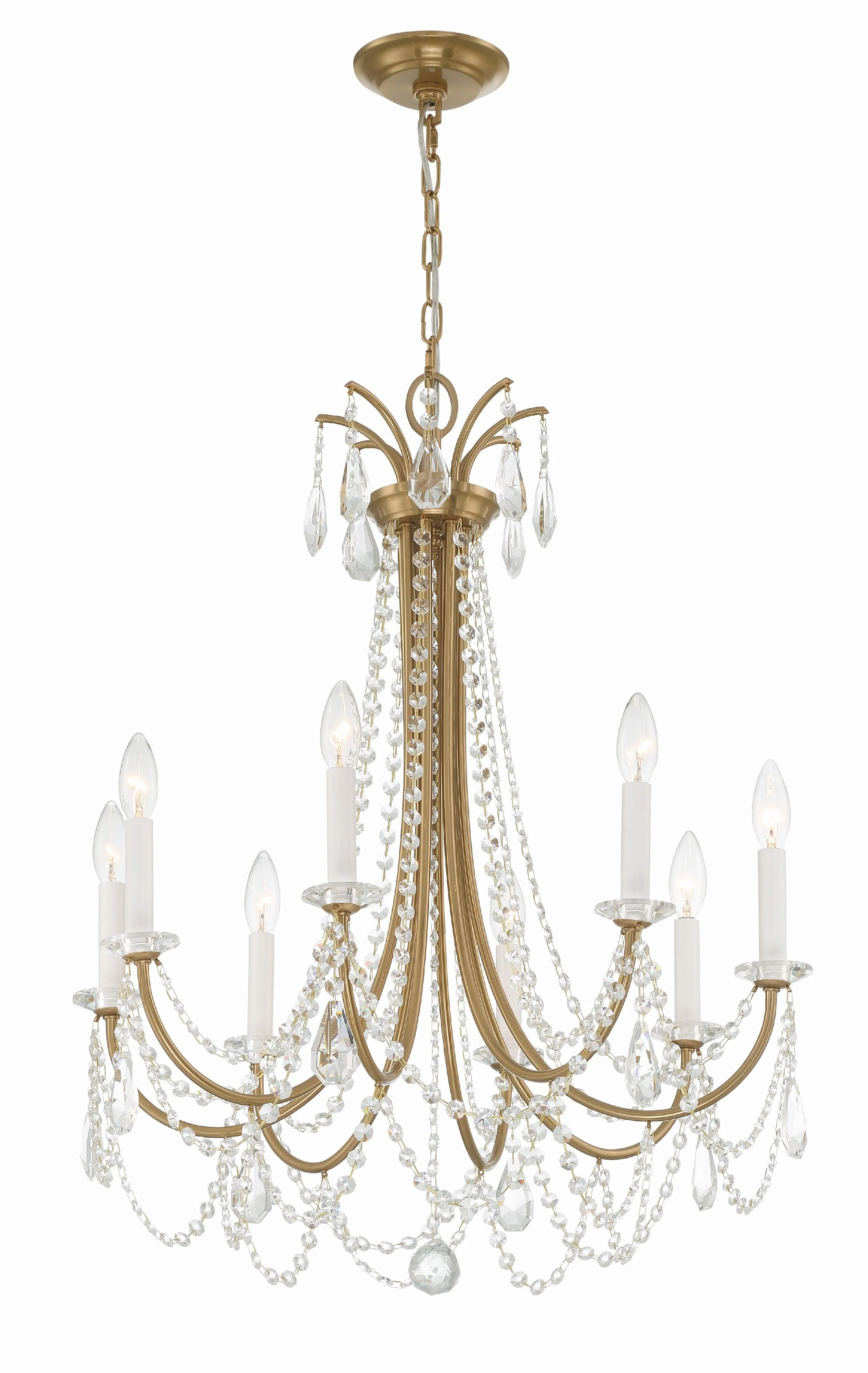 Crystorama Karrington 26'' Aged Brass Chandelier - Image 3
