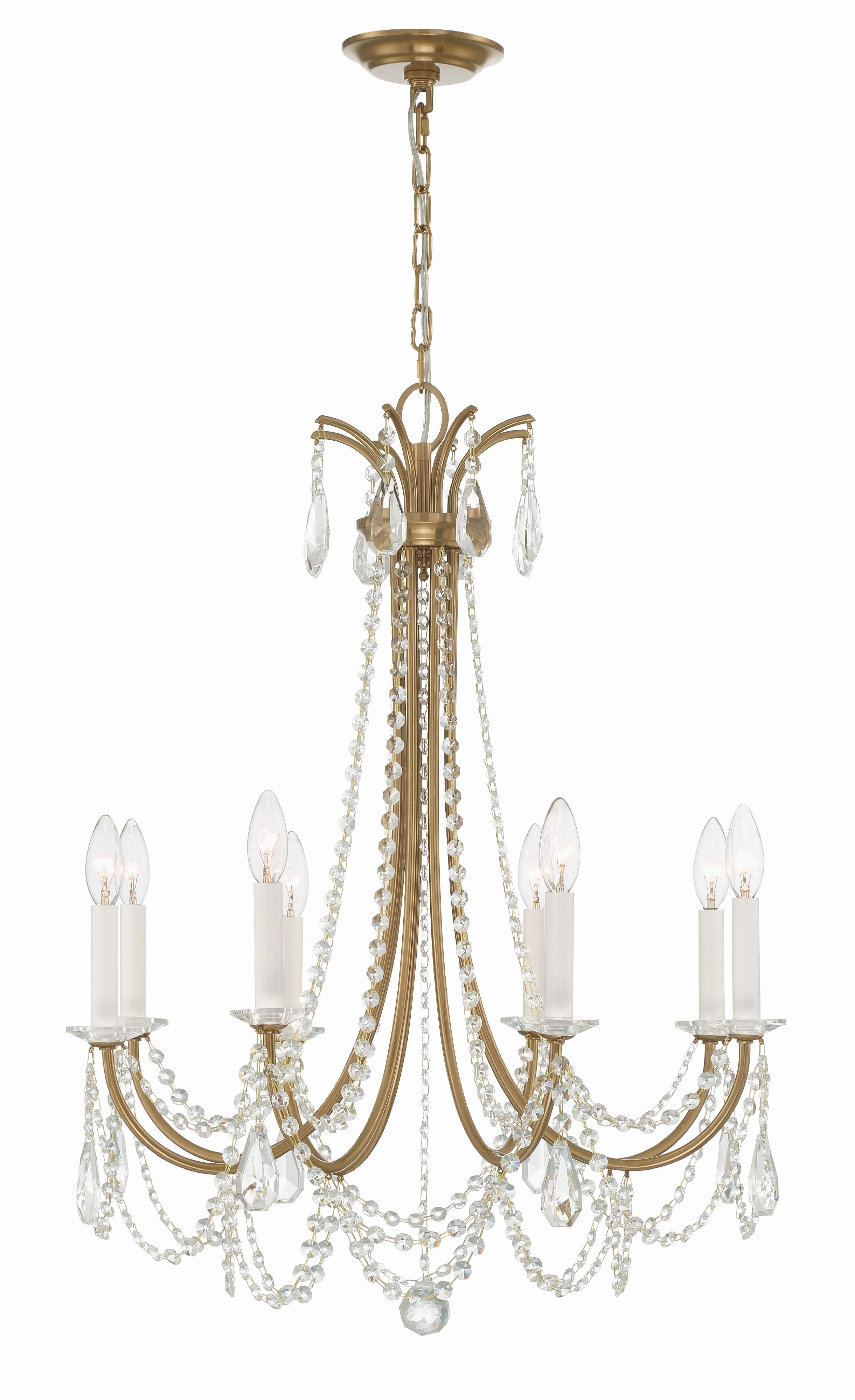 Crystorama Karrington 26'' Aged Brass Chandelier - Image 4