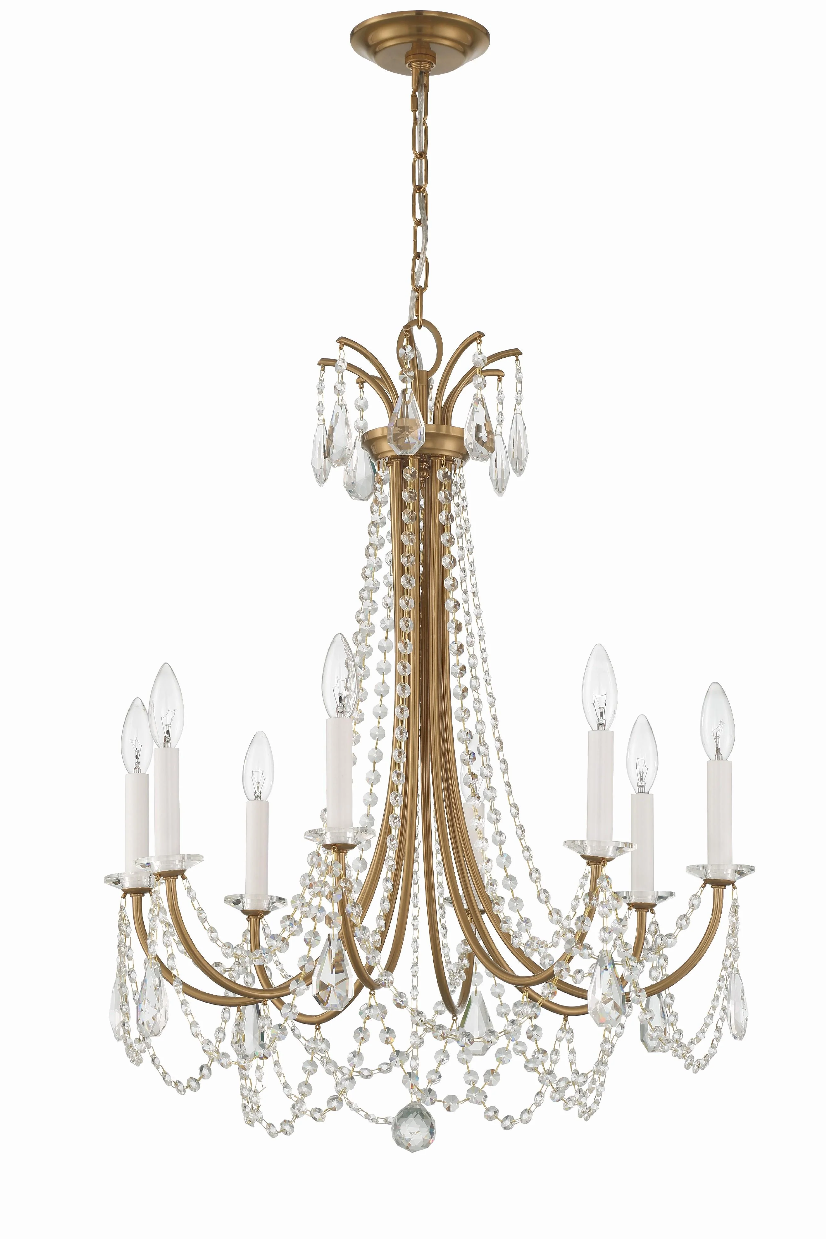 Crystorama Karrington 26'' Aged Brass Chandelier - Image 5