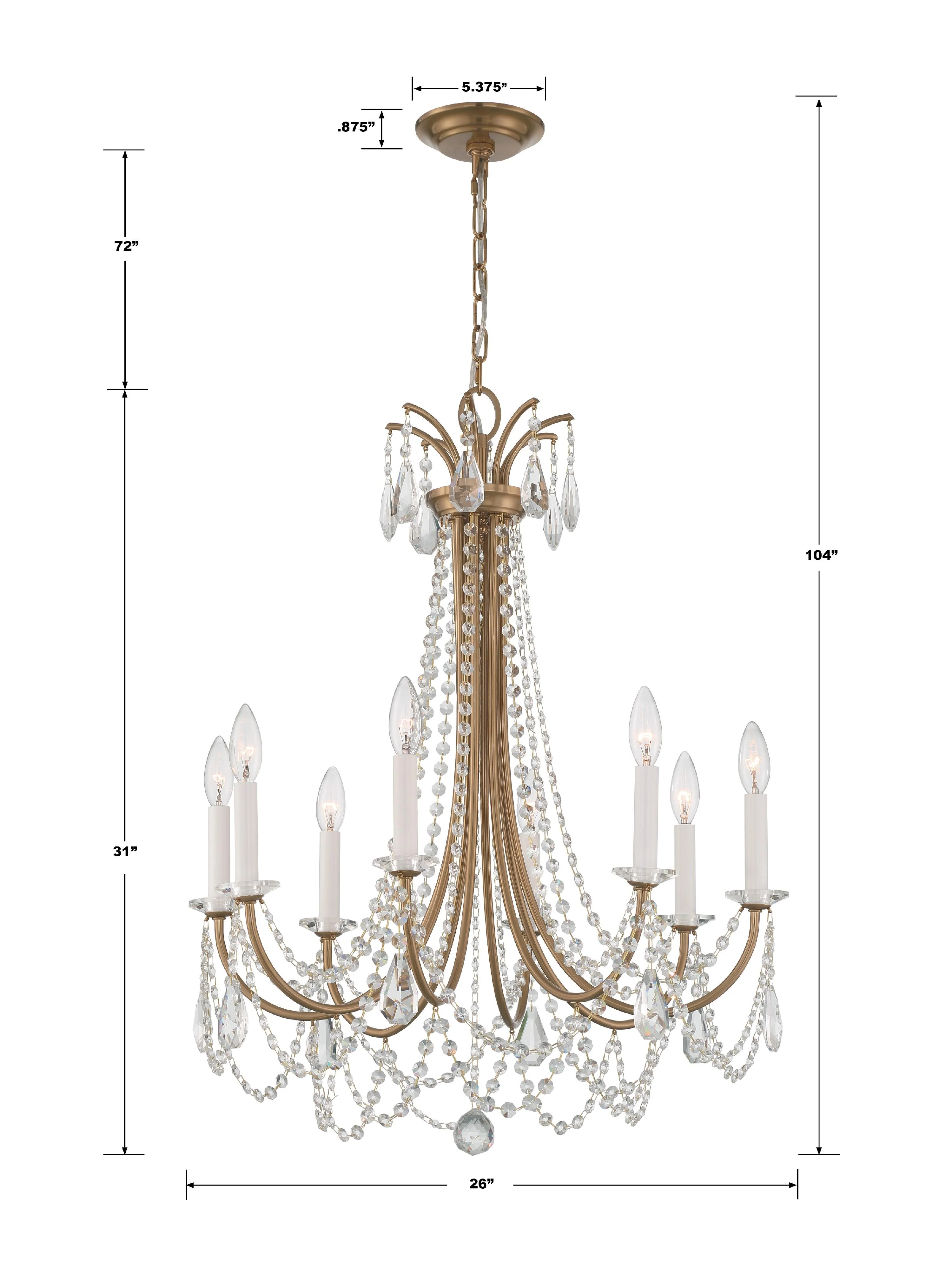 Crystorama Karrington 26'' Aged Brass Chandelier - Image 7