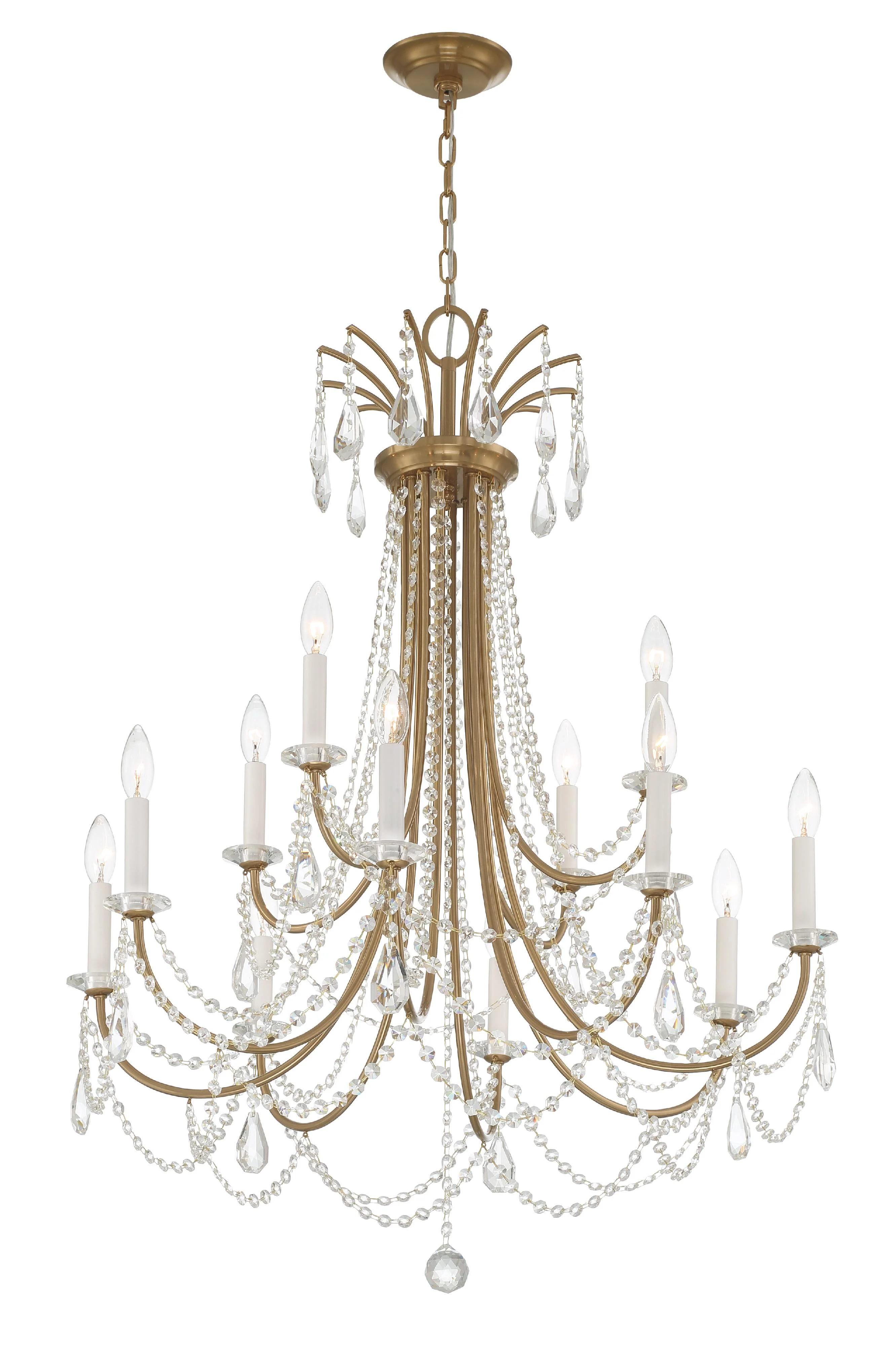 Crystorama Karrington 30'' Aged Brass Chandelier - Image 3