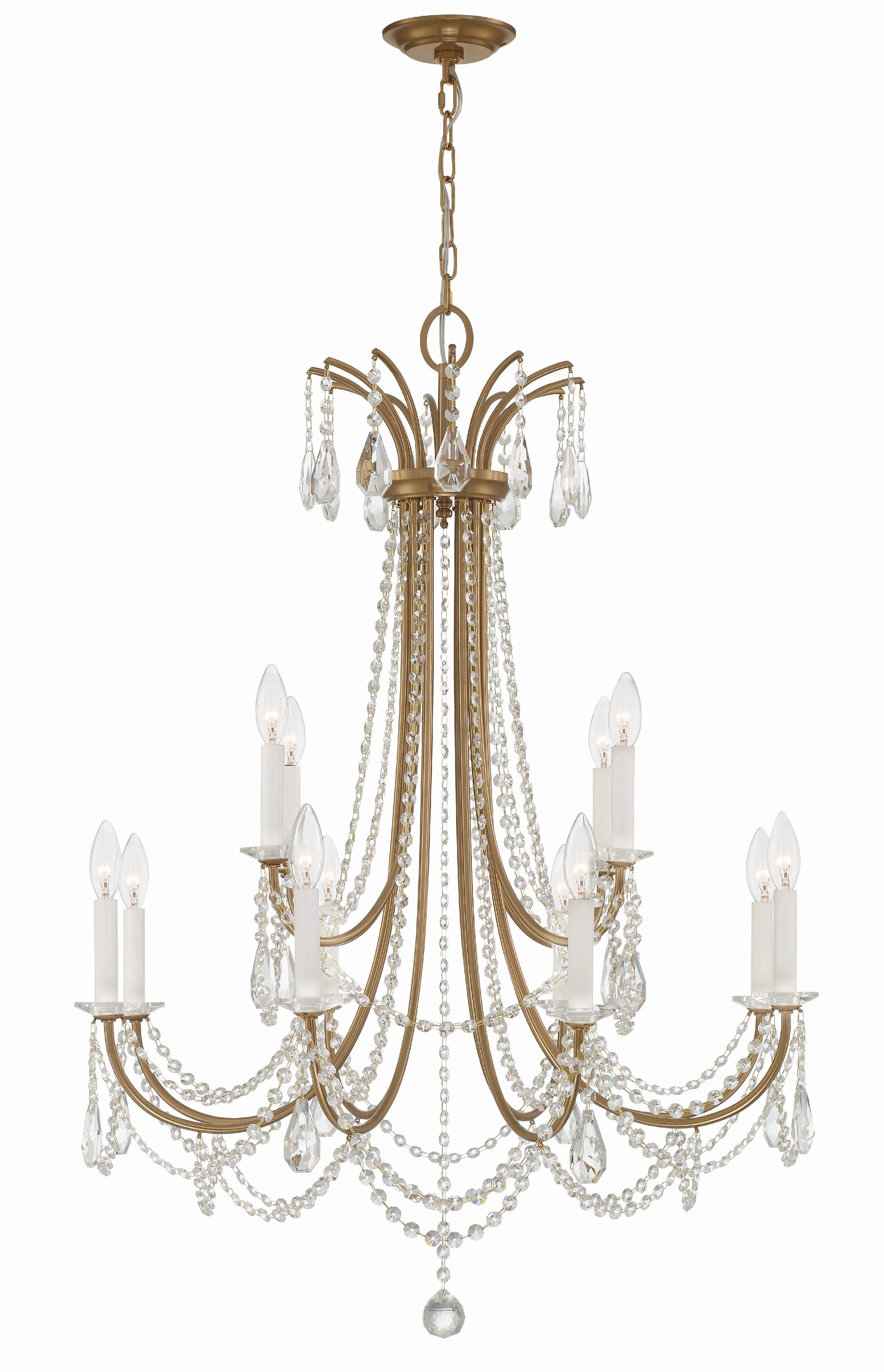 Crystorama Karrington 30'' Aged Brass Chandelier - Image 5