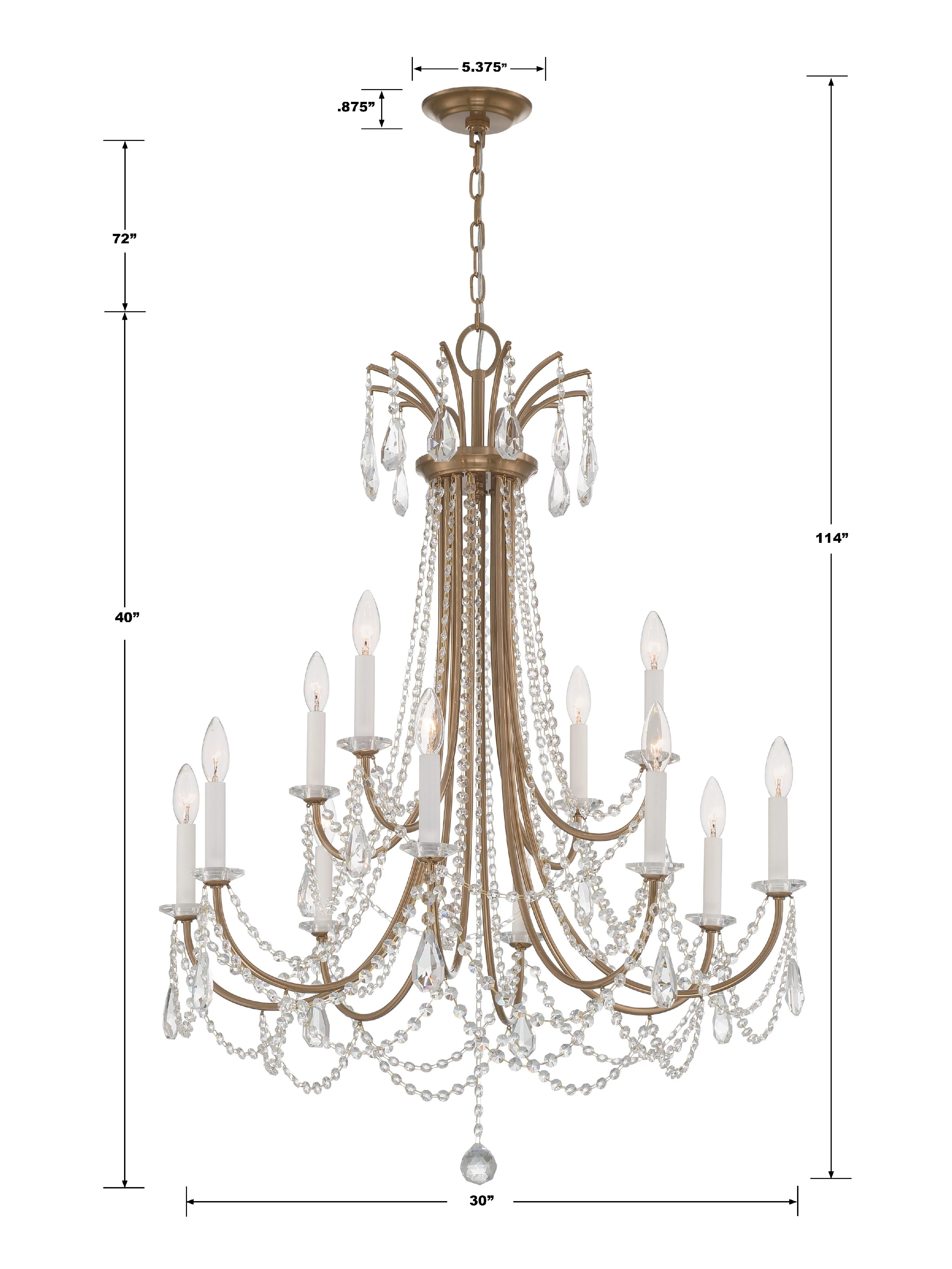 Crystorama Karrington 30'' Aged Brass Chandelier - Image 6