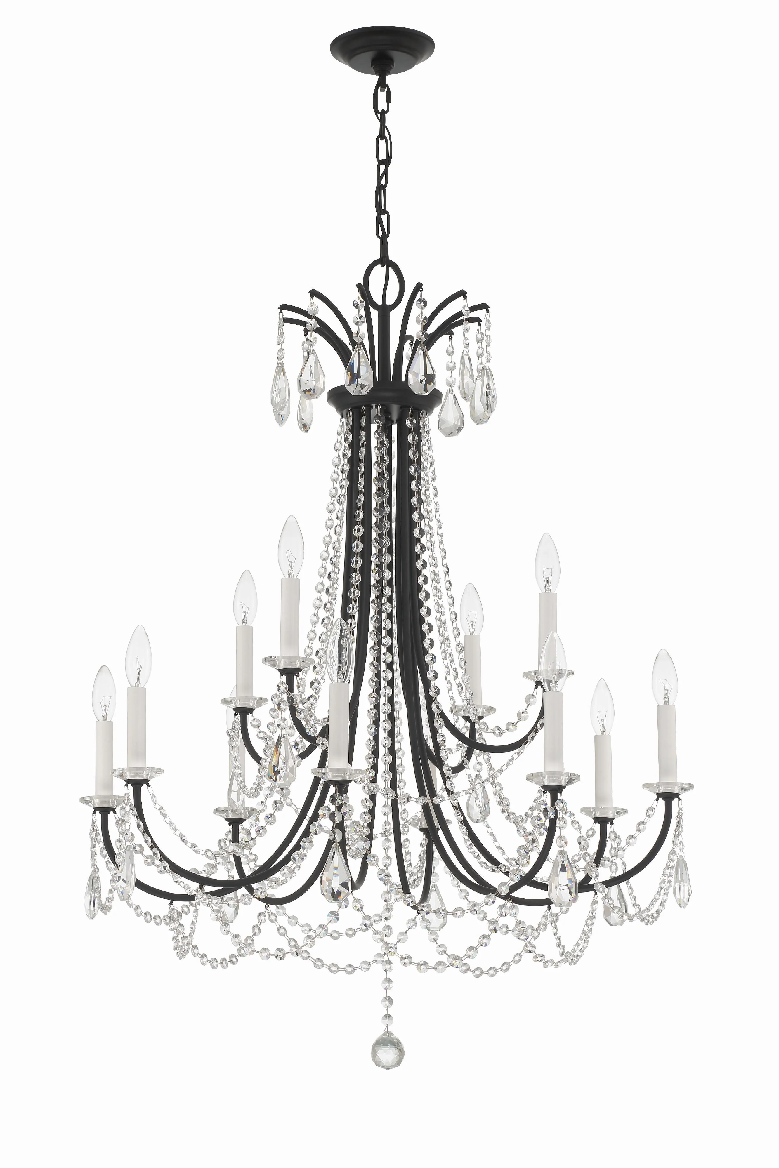 Crystorama Karrington 30'' Matte Black Chandelier - Image 4