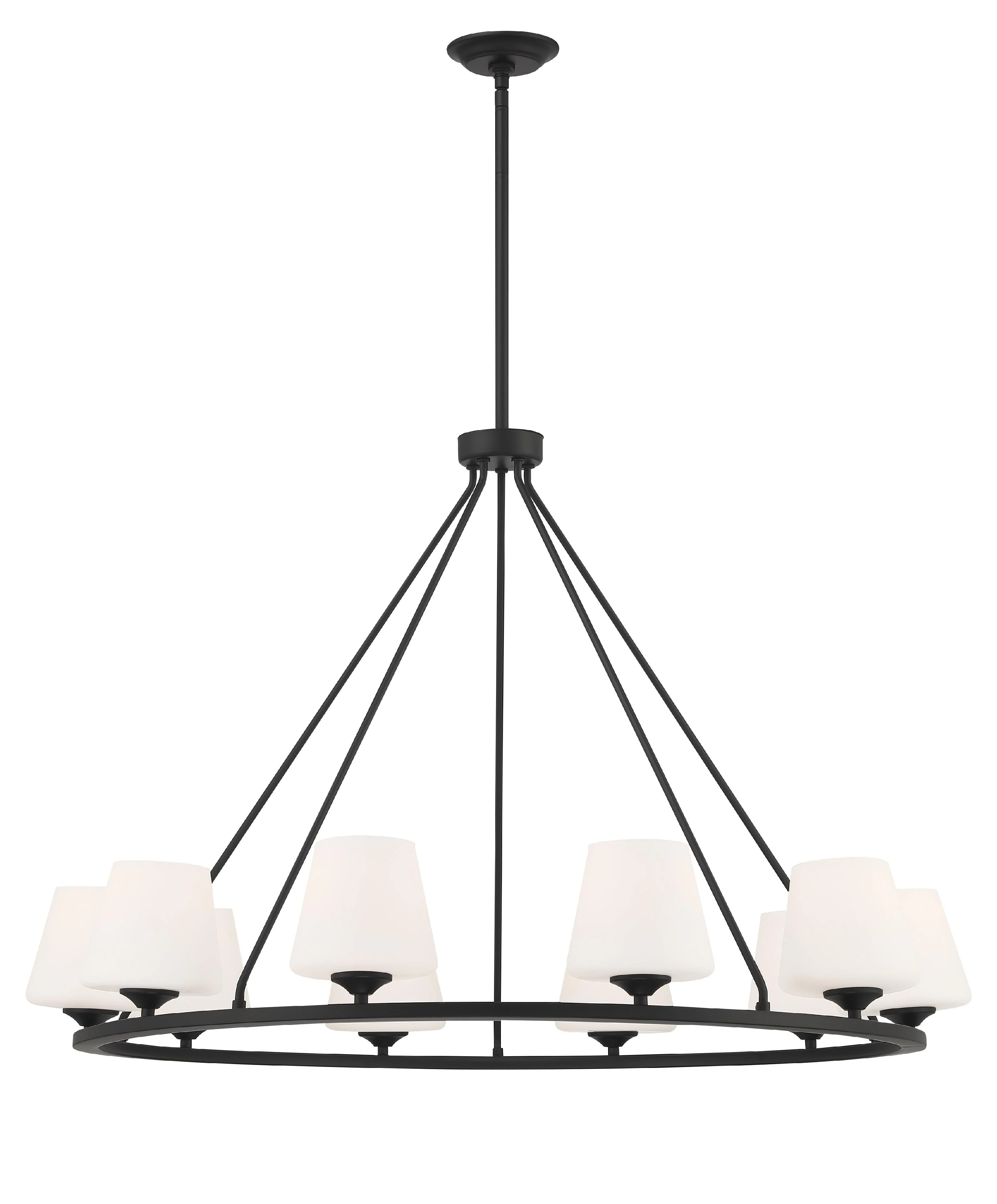 Crystorama Keenan 42'' Matte Black Chandelier