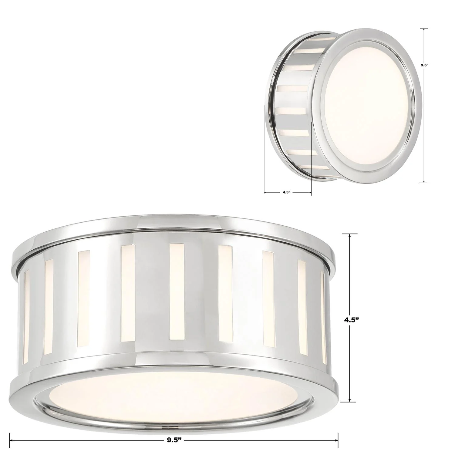 Crystorama Kendal 9.5'' Polished Nickel Flush Mount - Image 7