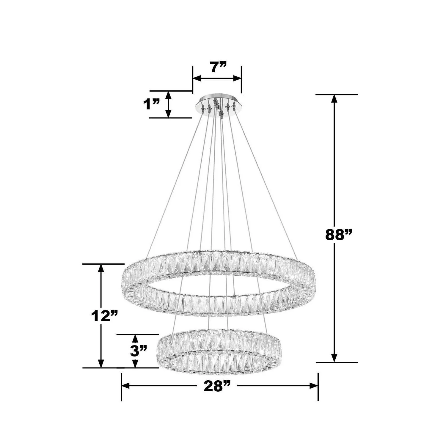 Crystorama Kinsley 28'' Polished Chrome Chandelier - Image 6