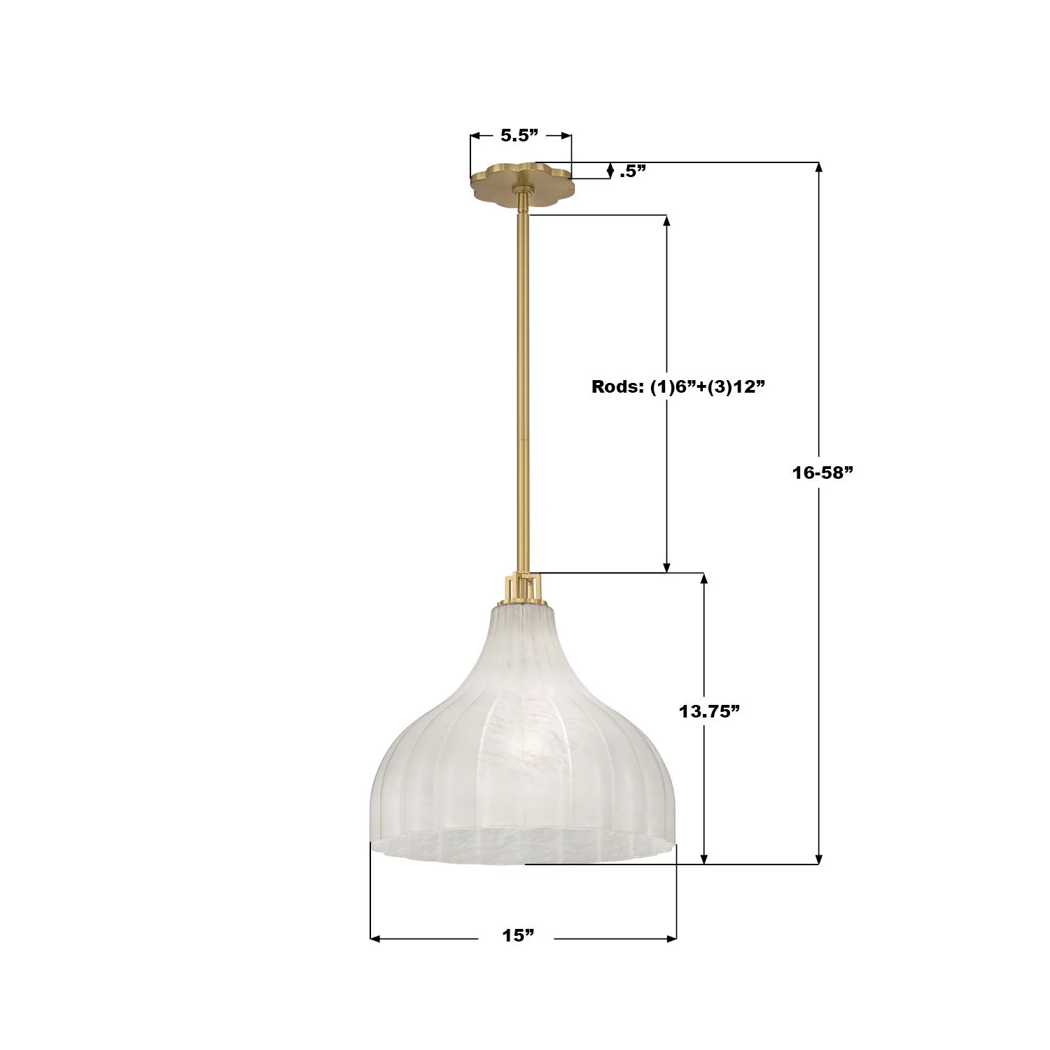 Crystorama Layton 15'' Luxe Gold Pendant - Image 5