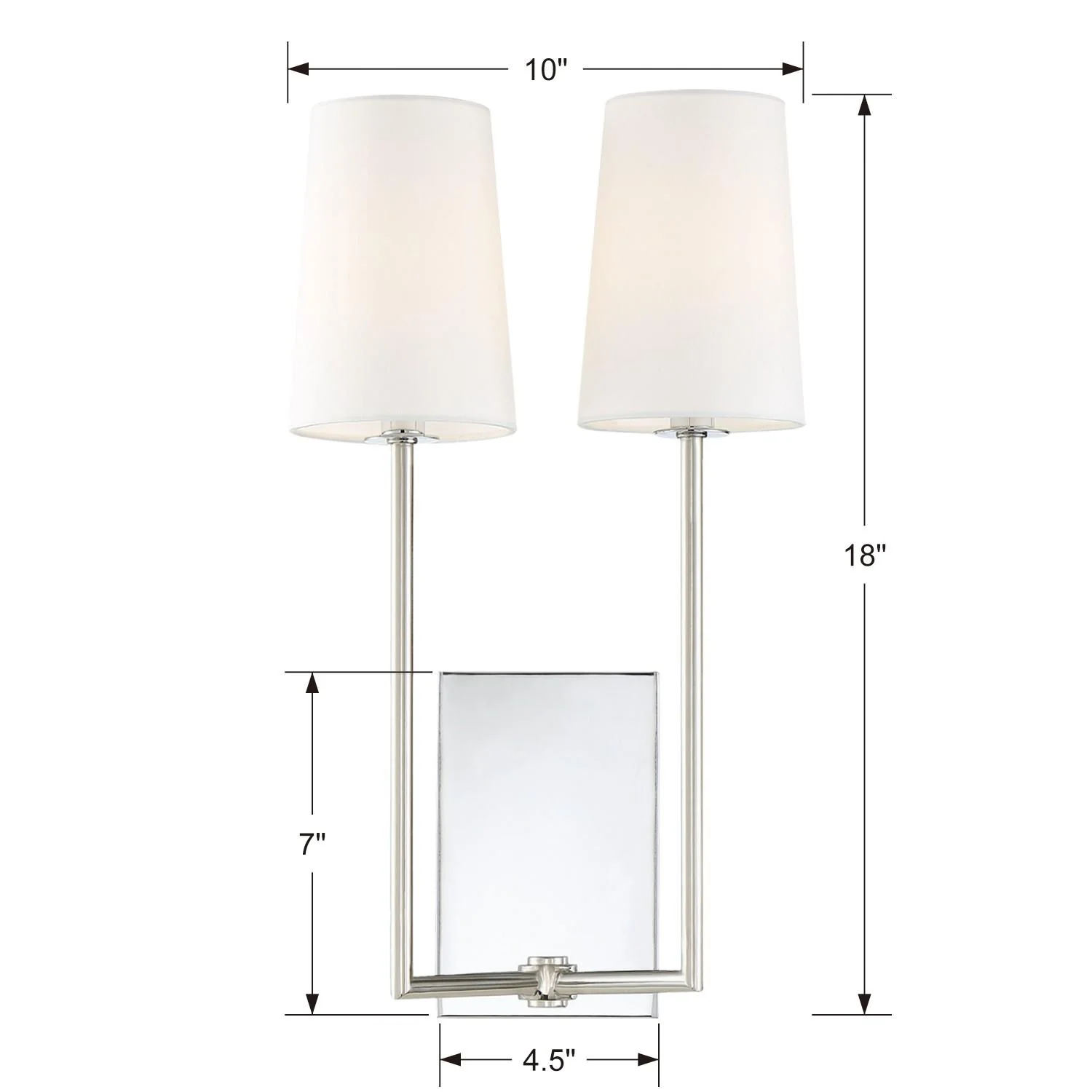 Crystorama Lena 10'' Polished Chrome Sconce - Image 5