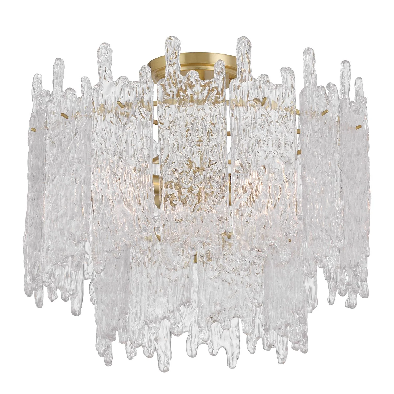 Crystorama Libby Langdon Ackerly 16'' Aged Brass Semi Flush Mount