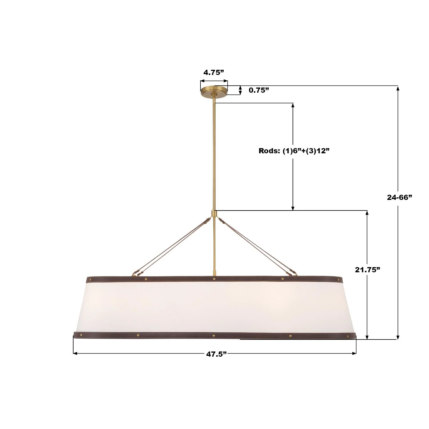 Crystorama Libby Langdon Callahan 47.5'' Luxe Gold Linear Oval Chandelier - Image 7