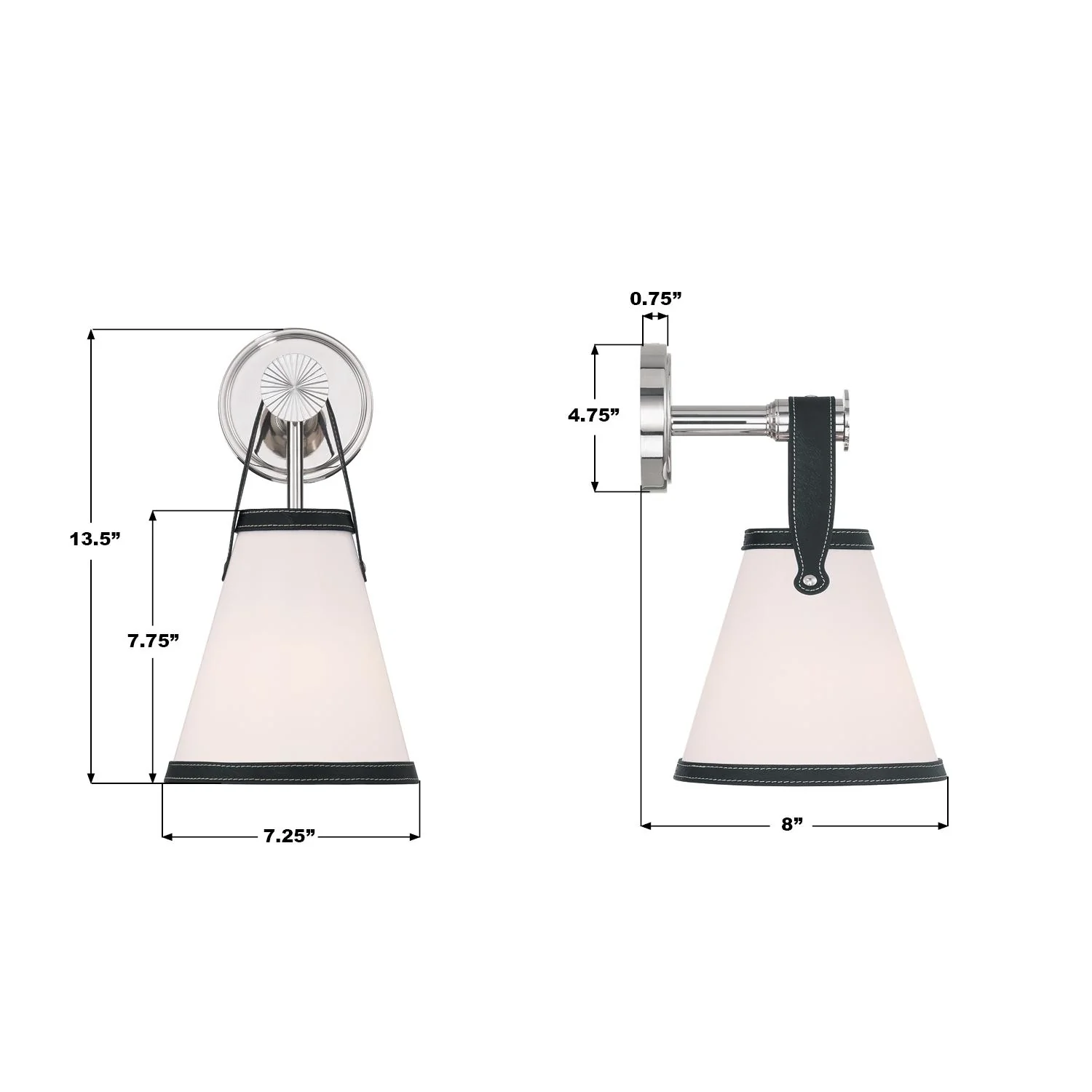 Crystorama Libby Langdon Callahan 7.25'' Polished Nickel Sconce - Image 3