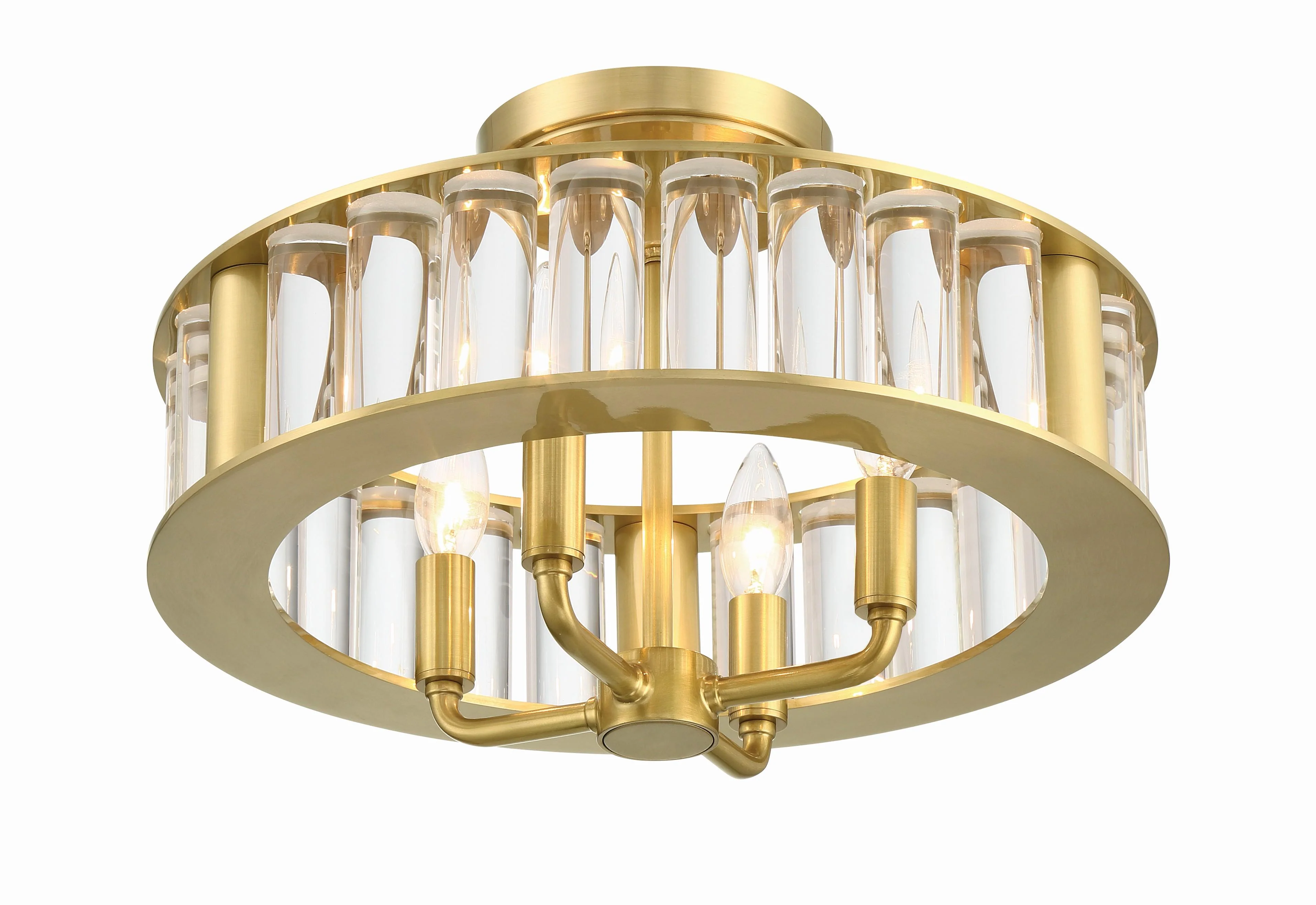 Crystorama Libby Langdon Farris 16.5'' Aged Brass Semi Flush Mount - Image 2
