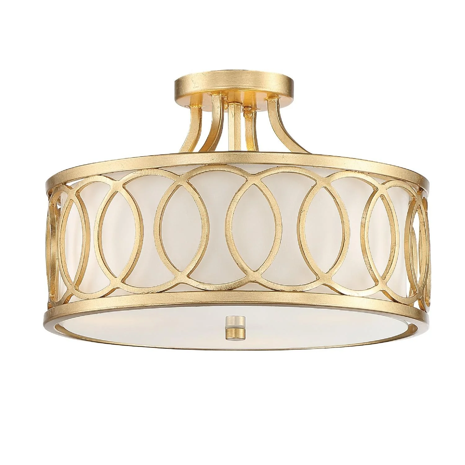 Crystorama Libby Langdon Graham 15'' Antique Gold Semi Flush Mount