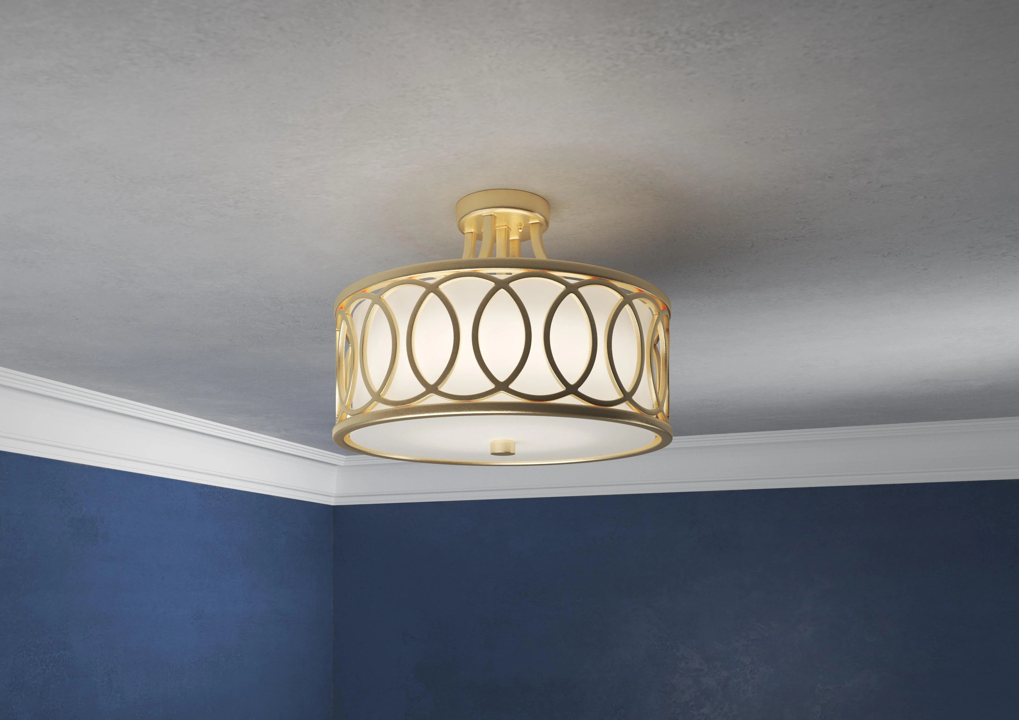 Crystorama Libby Langdon Graham 15'' Antique Gold Semi Flush Mount - Image 4