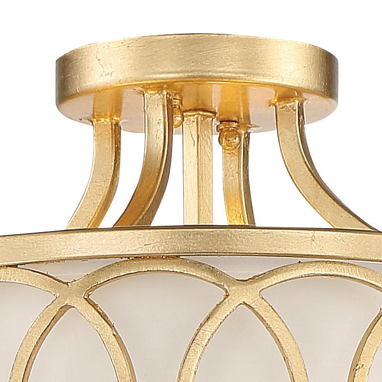 Crystorama Libby Langdon Graham 15'' Antique Gold Semi Flush Mount - Image 5