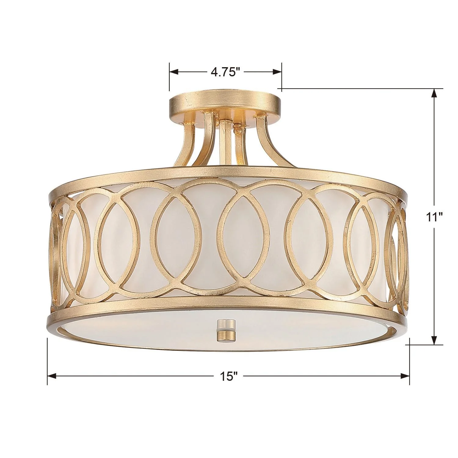 Crystorama Libby Langdon Graham 15'' Antique Gold Semi Flush Mount - Image 6