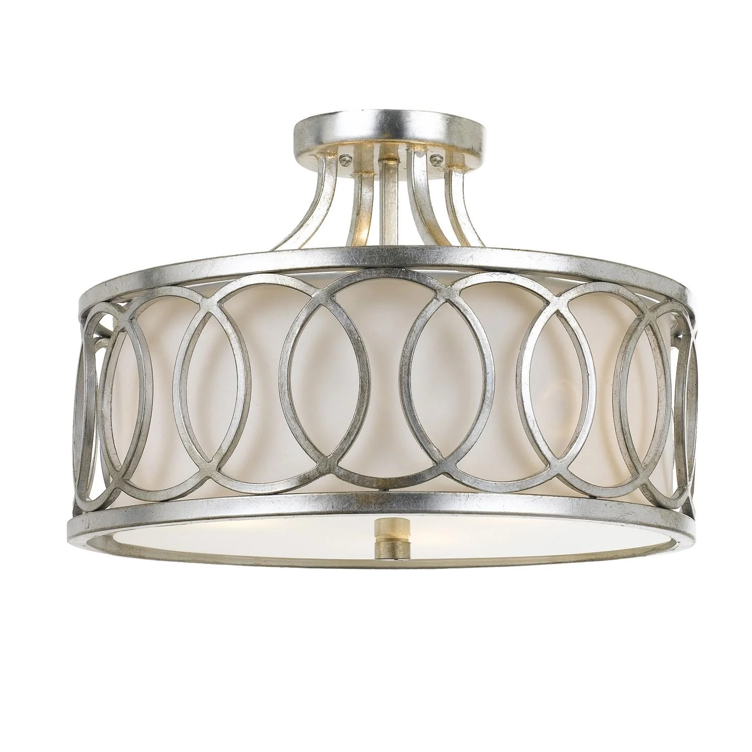 Crystorama Libby Langdon Graham 15'' Antique Silver Semi Flush Mount