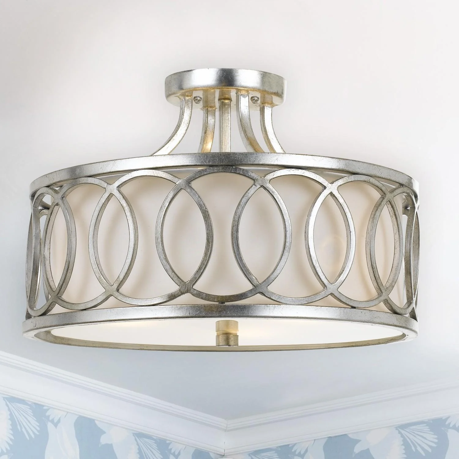 Crystorama Libby Langdon Graham 15'' Antique Silver Semi Flush Mount - Image 2