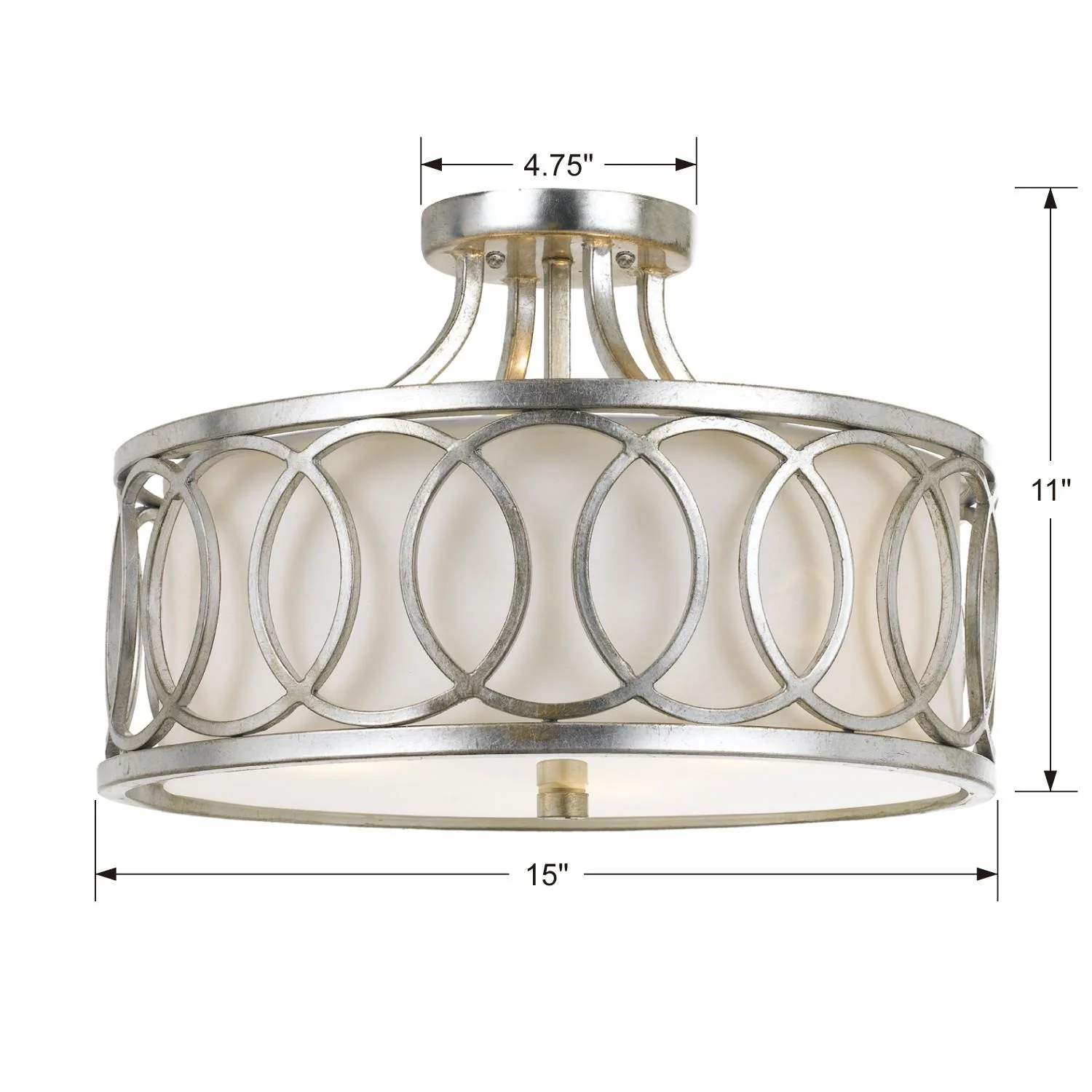 Crystorama Libby Langdon Graham 15'' Antique Silver Semi Flush Mount - Image 6