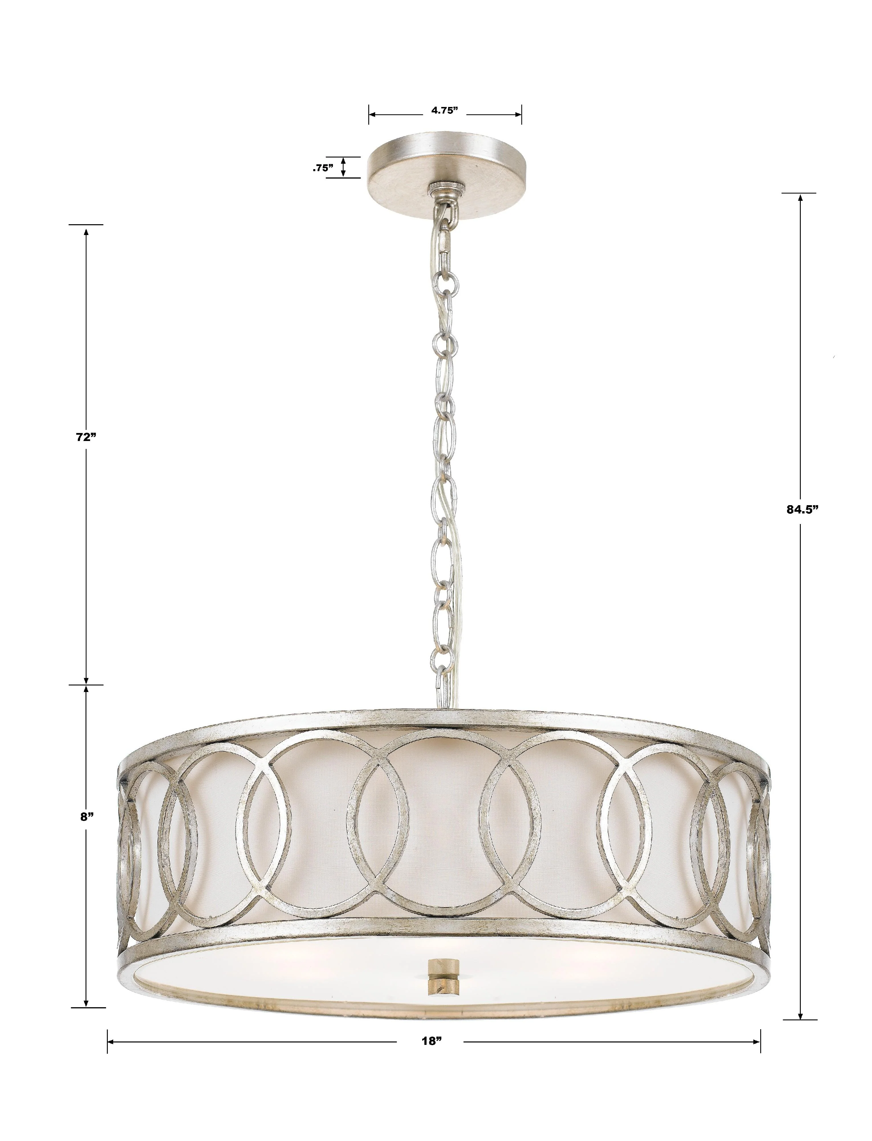 Crystorama Libby Langdon Graham 18'' Antique Silver Chandelier - Image 5