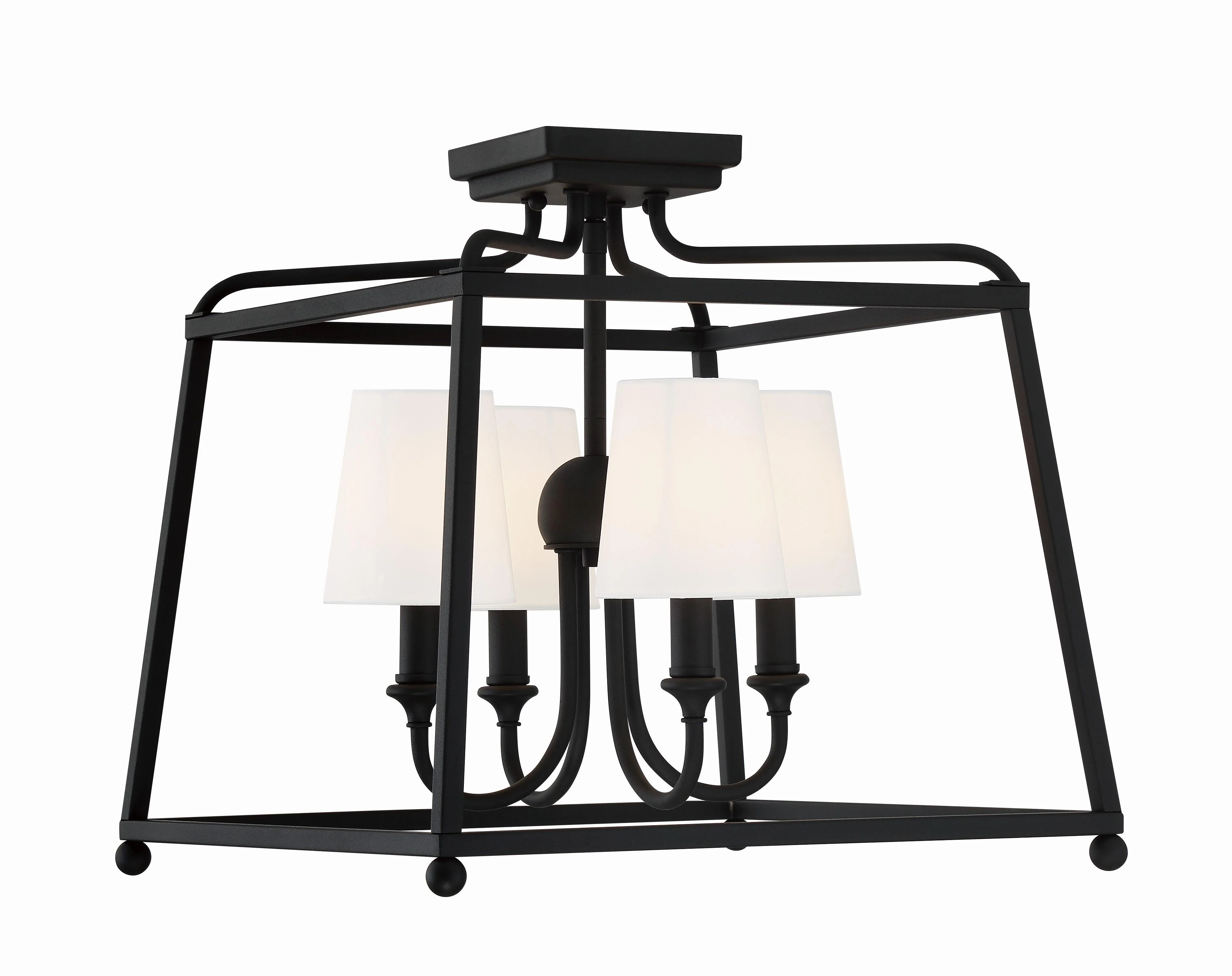 Crystorama Libby Langdon Sylvan 16'' Black Forged Semi Flush Mount