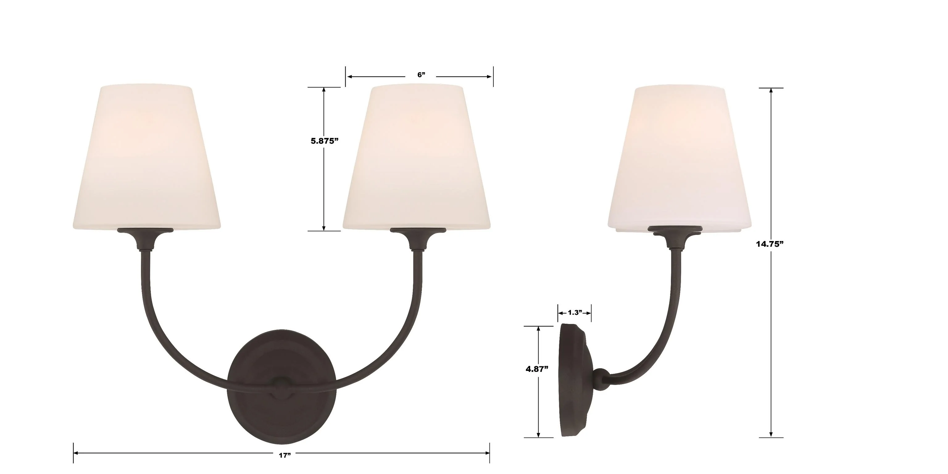 Crystorama Libby Langdon Sylvan 17'' Black Forged Sconce - Image 6
