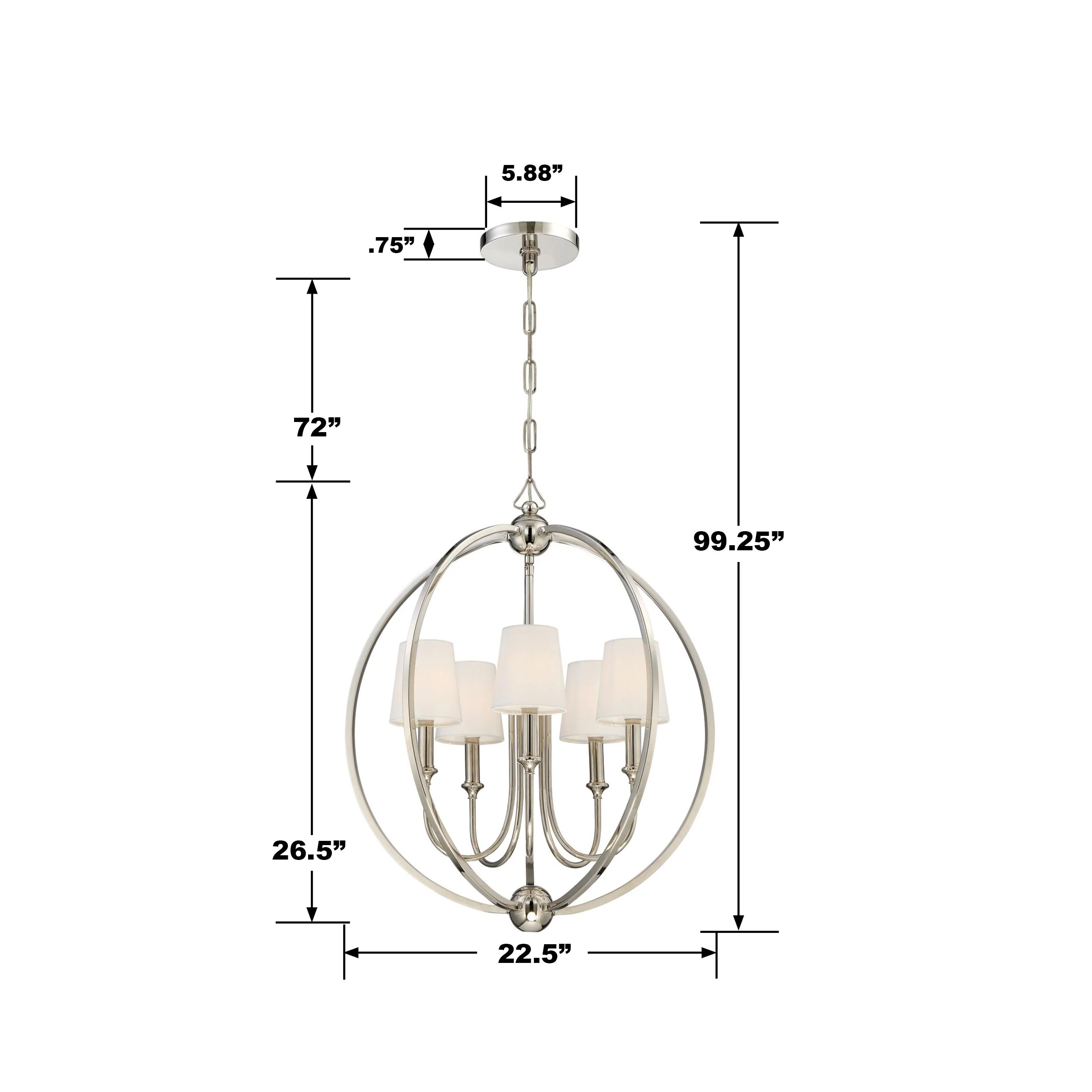 Crystorama Libby Langdon Sylvan 22.5'' Polished Nickel Chandelier - Image 3